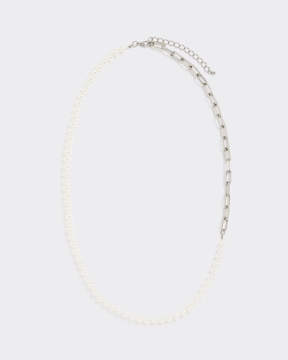 Long Half-Pearl Necklace - Image 2
