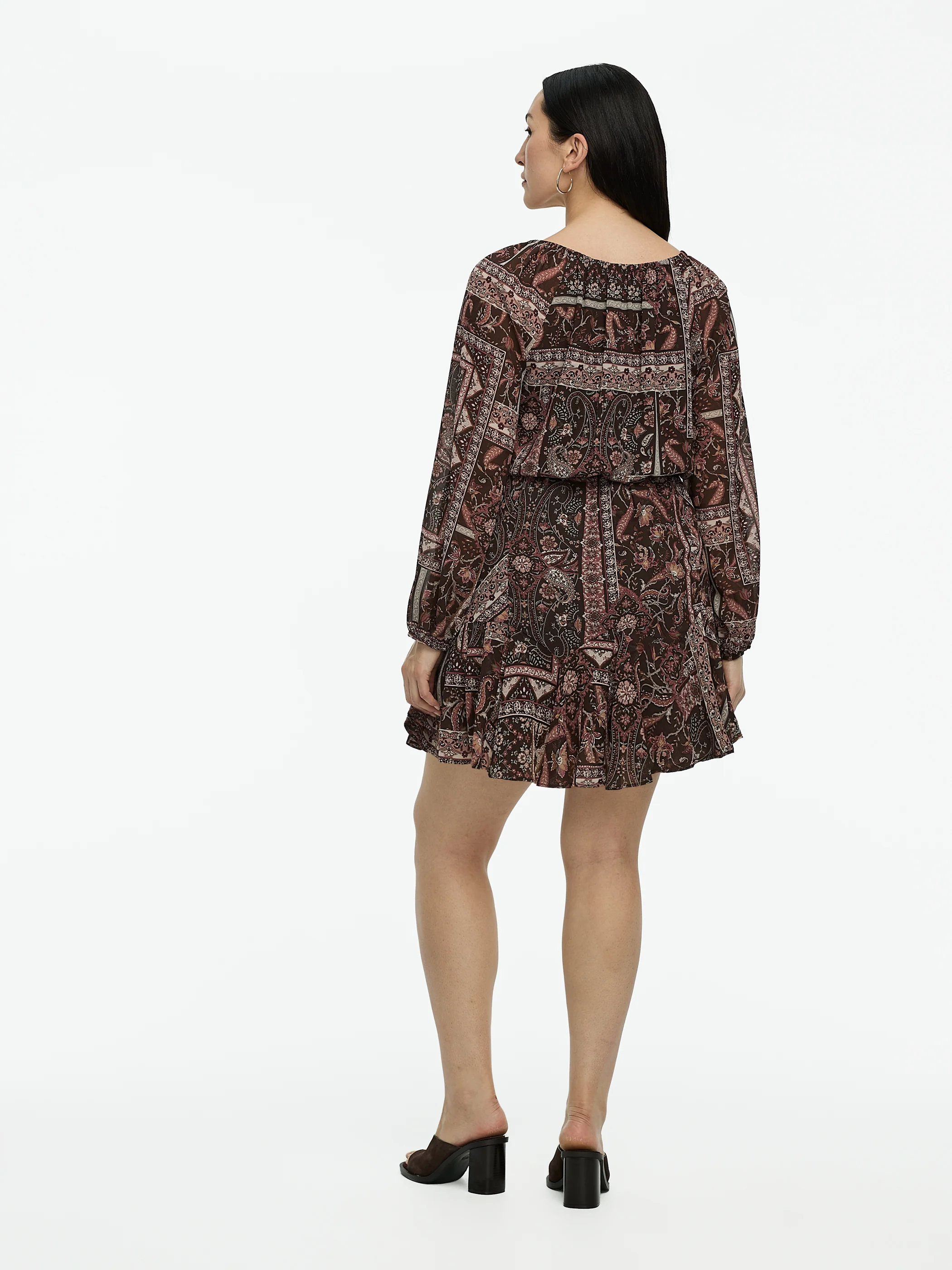 Long-Sleeve Scoop-Neck Dress - Image 3