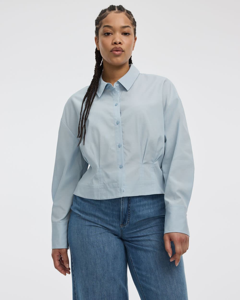 Long-Sleeve Shirt with Cinched Waist - Image 5