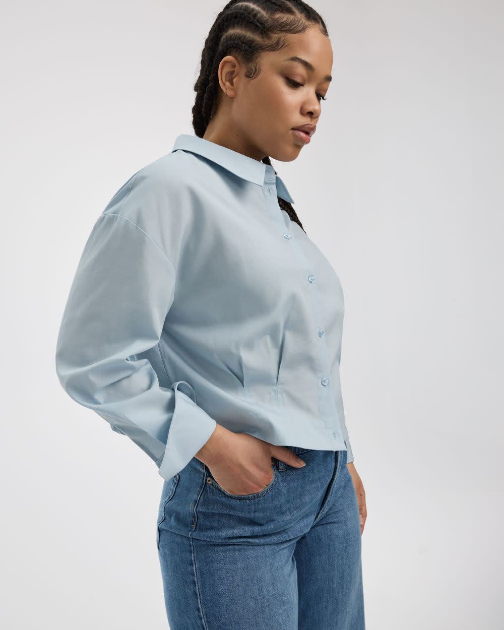 Long-Sleeve Shirt with Cinched Waist - Image 8