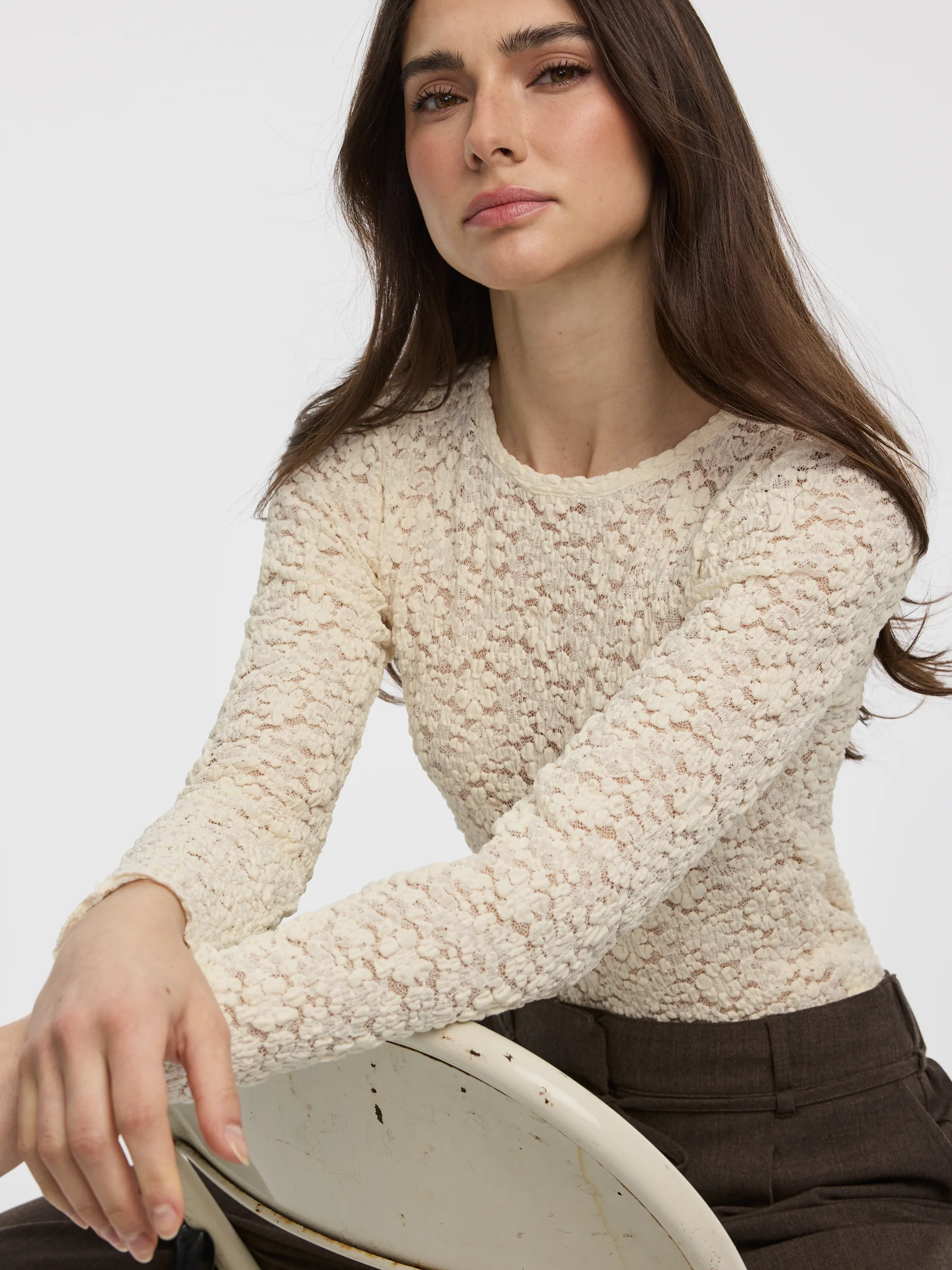 Long-Sleeve Lace Top - Image 3