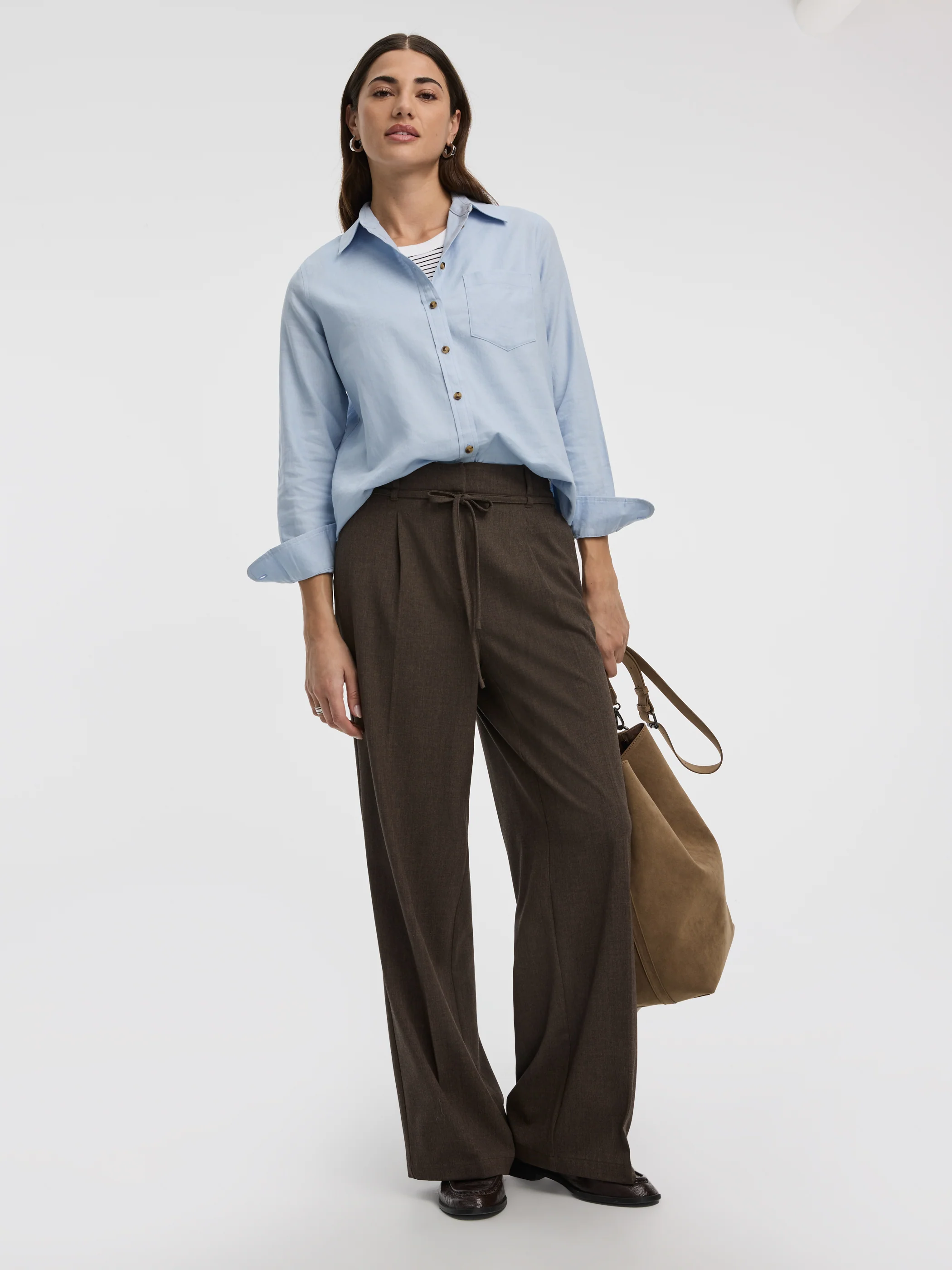 Long-Sleeve Linen-Blend Shirt - Image 4