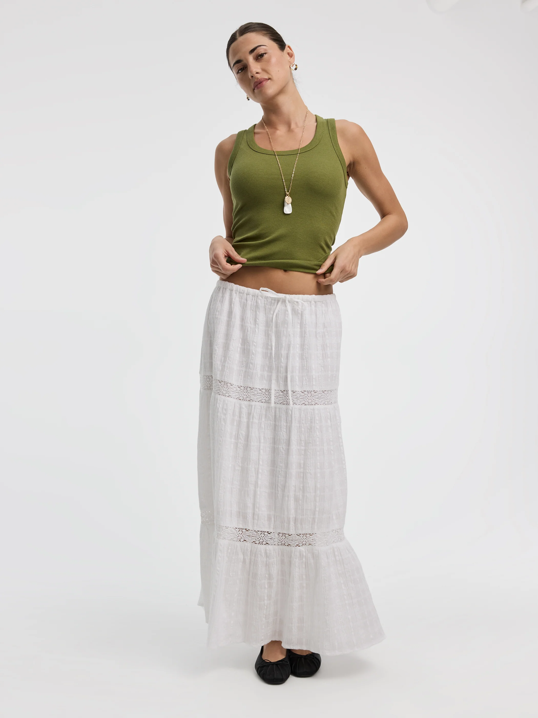 Pull-On Tiered Maxi Skirt - Image 5