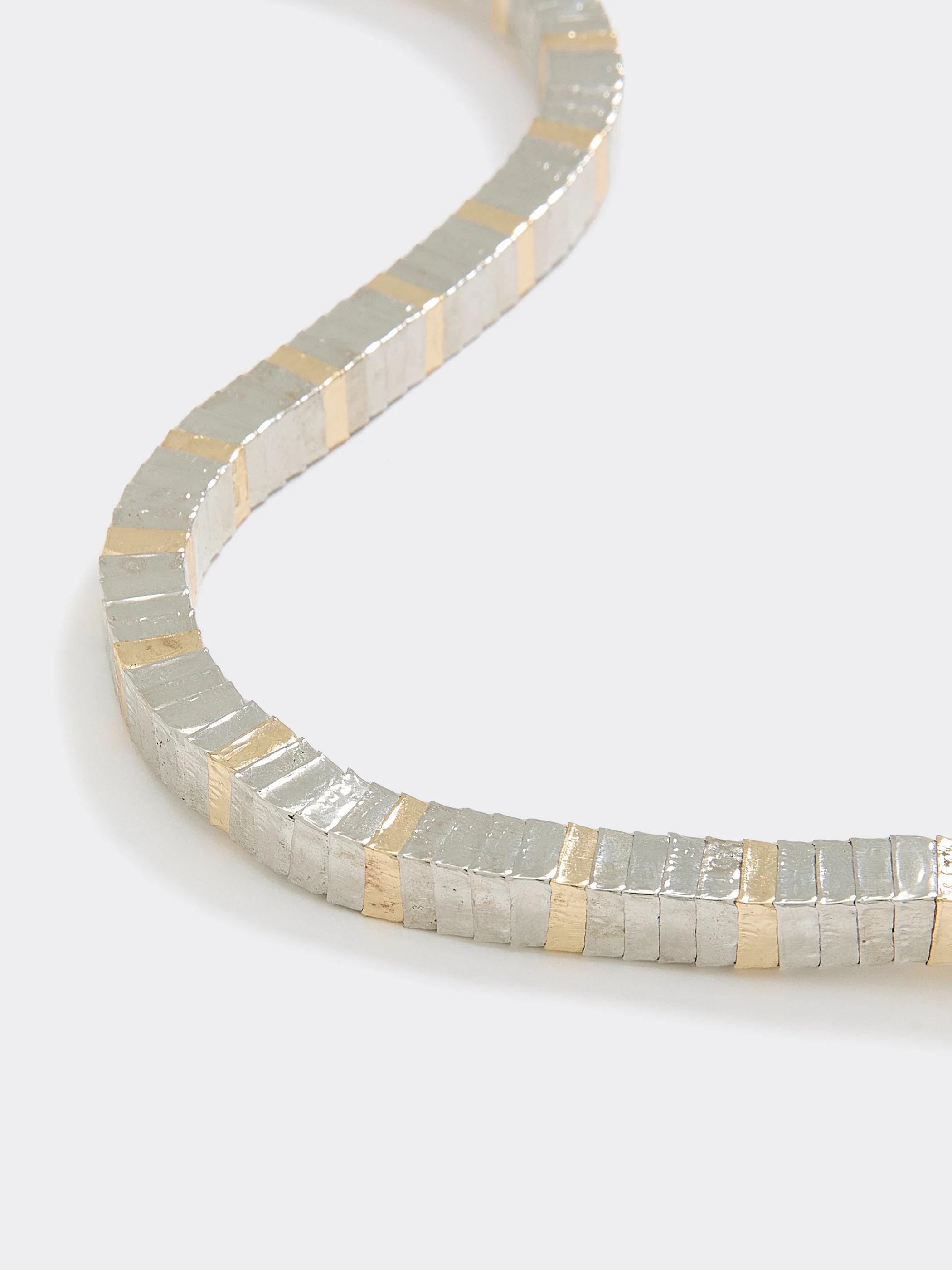 Two-Tone Metallic Short Necklace - Image 2