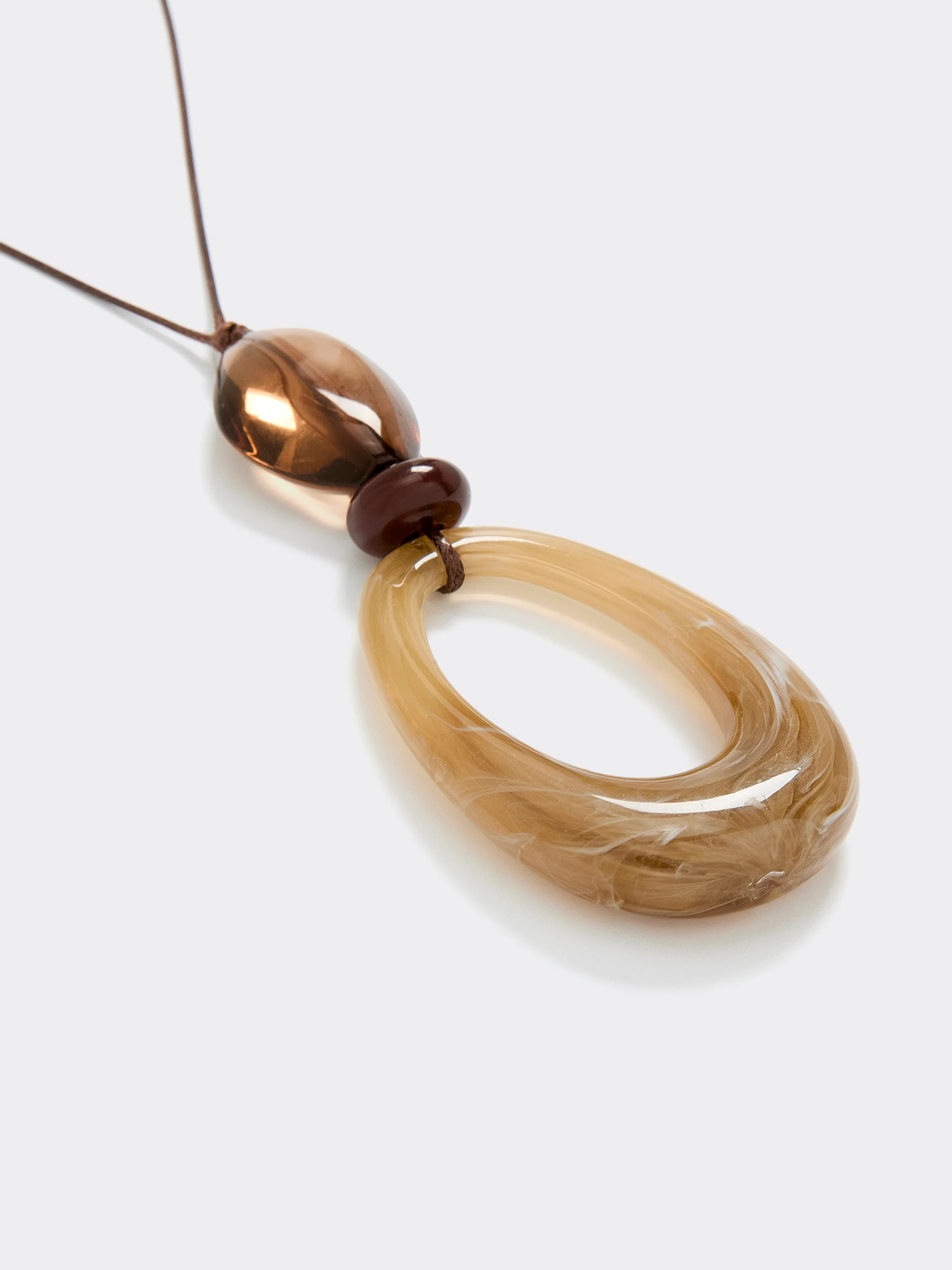 Cord Necklace with Resin Pendant