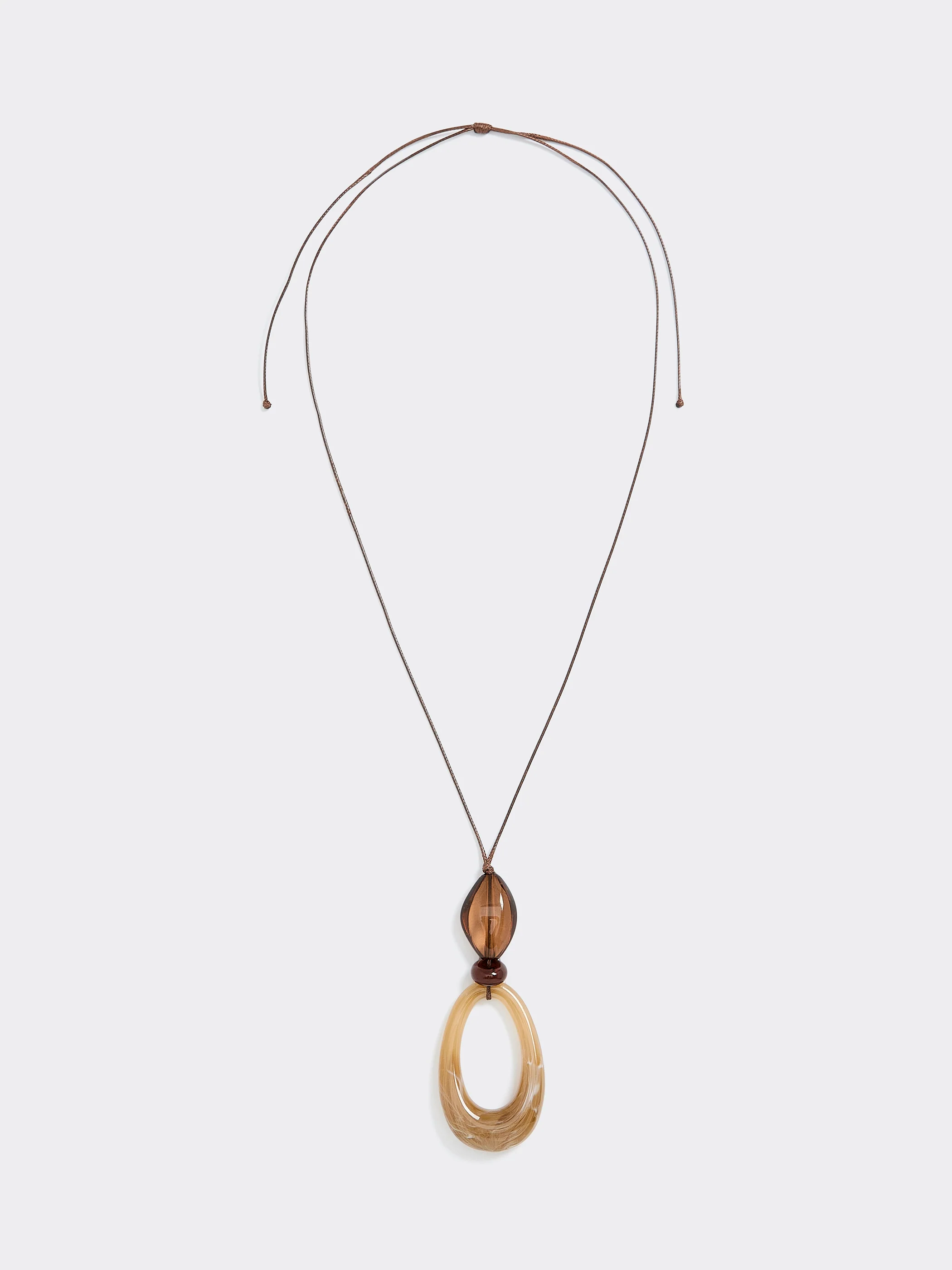 Cord Necklace with Resin Pendant - Image 2