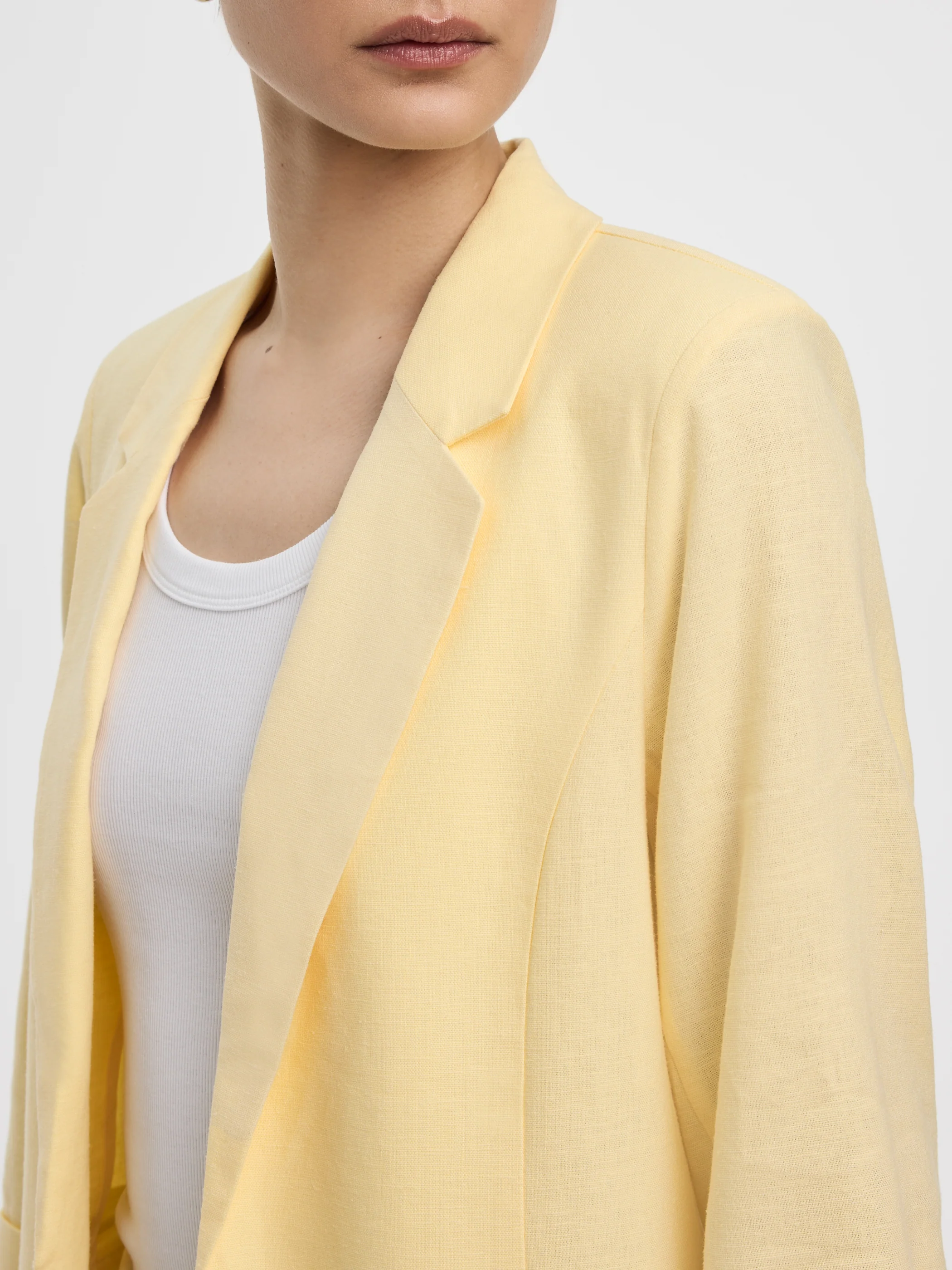 Open Linen Blazer with 3/4 Sleeves - Image 22