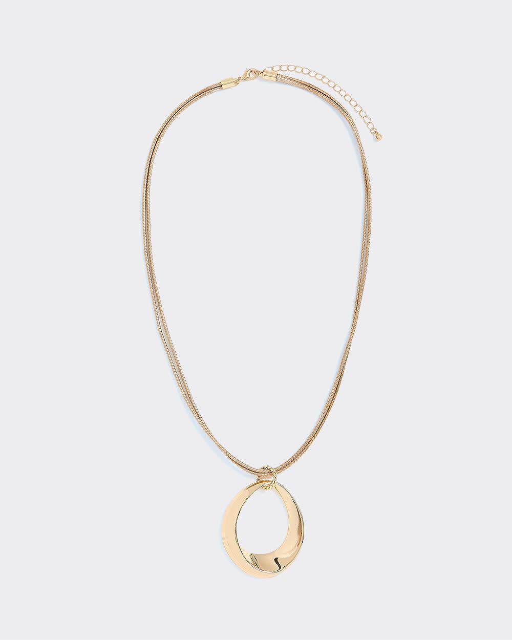 Stone Pendant on Short Cord Necklace - Image 2