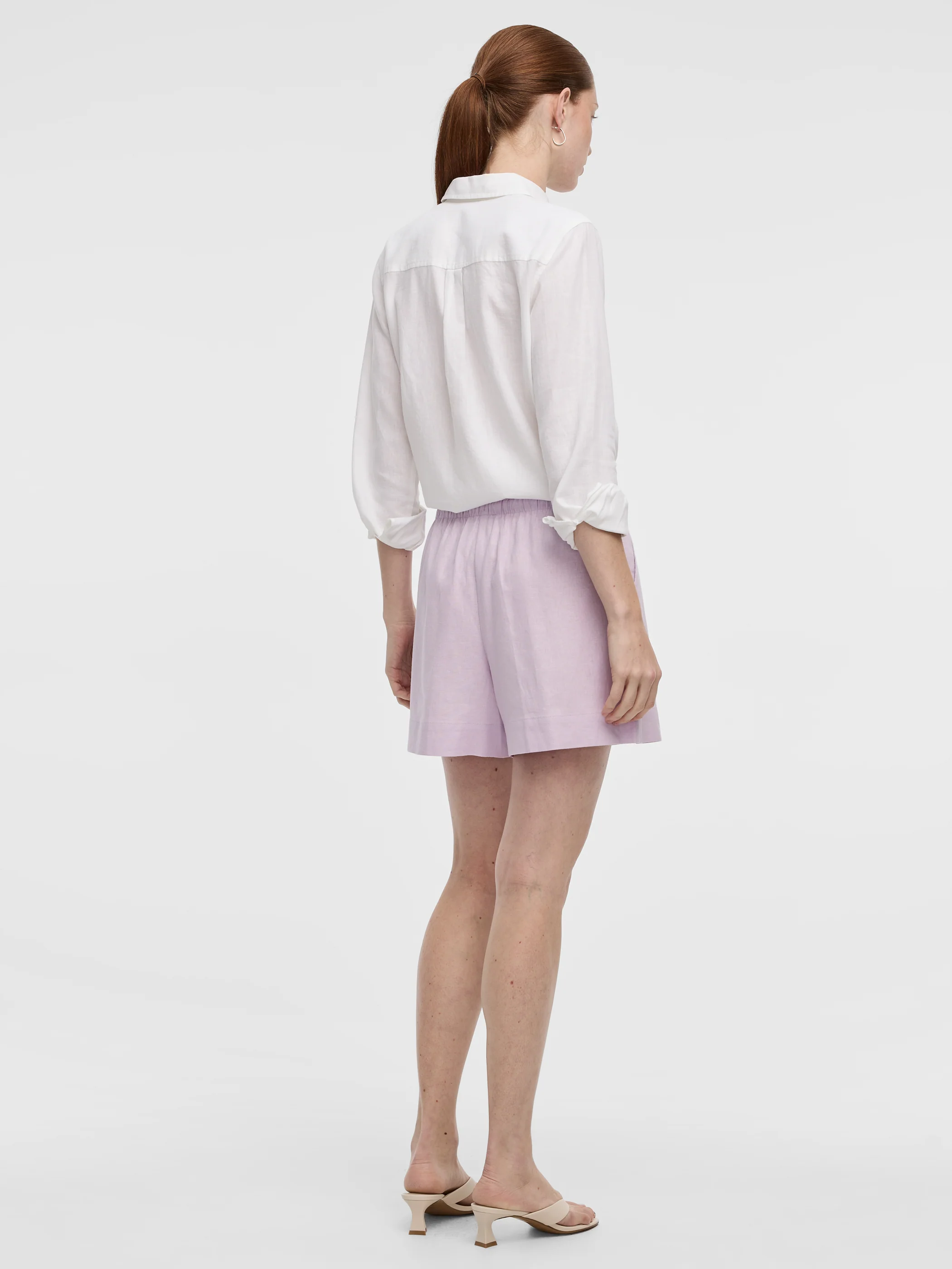 Linen-Blend Shorts with Elastic Waistband - Image 23