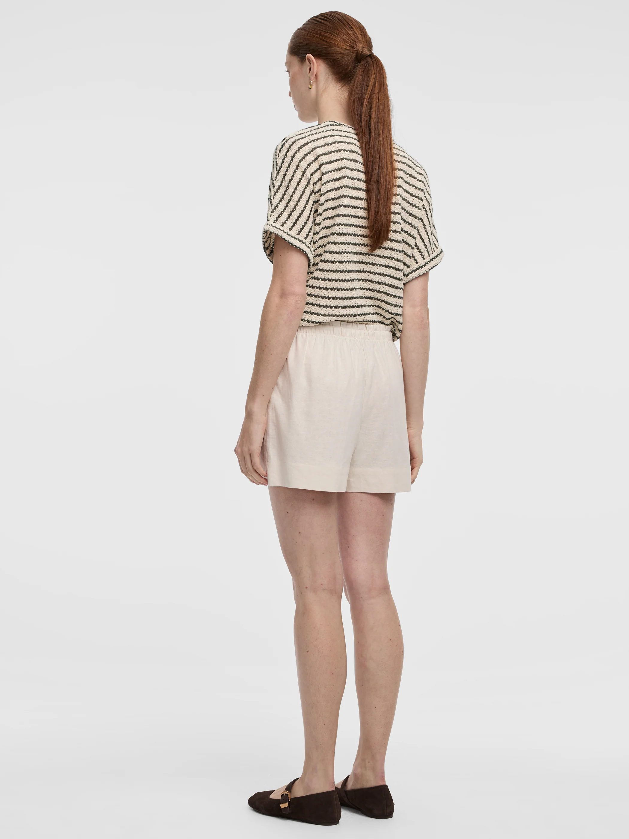 Linen-Blend Shorts with Elastic Waistband - Image 7