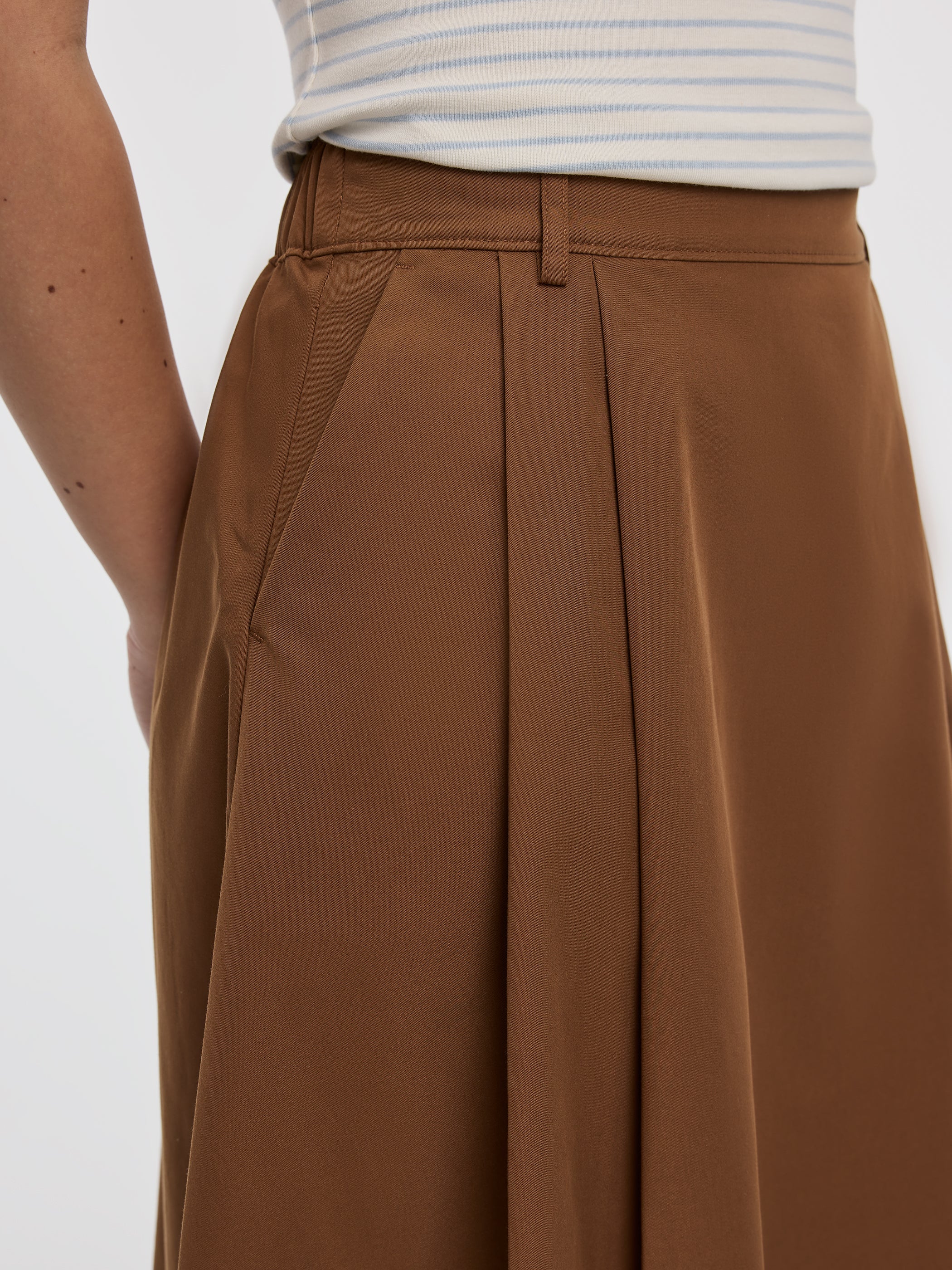 Pleated A-Line Midi Skirt - Image 3