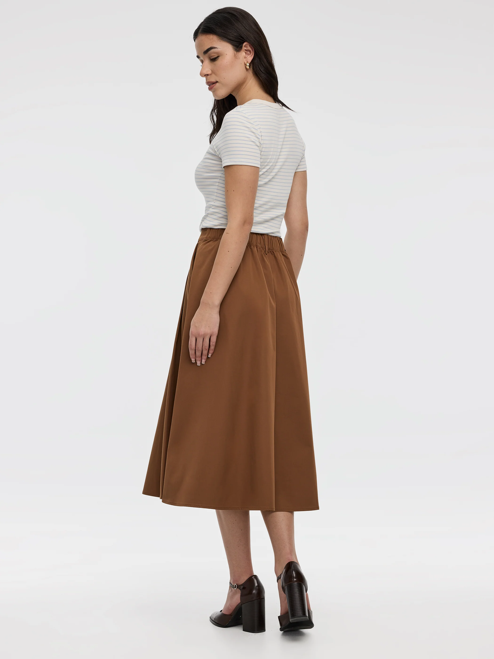 Pleated A-Line Midi Skirt - Image 4