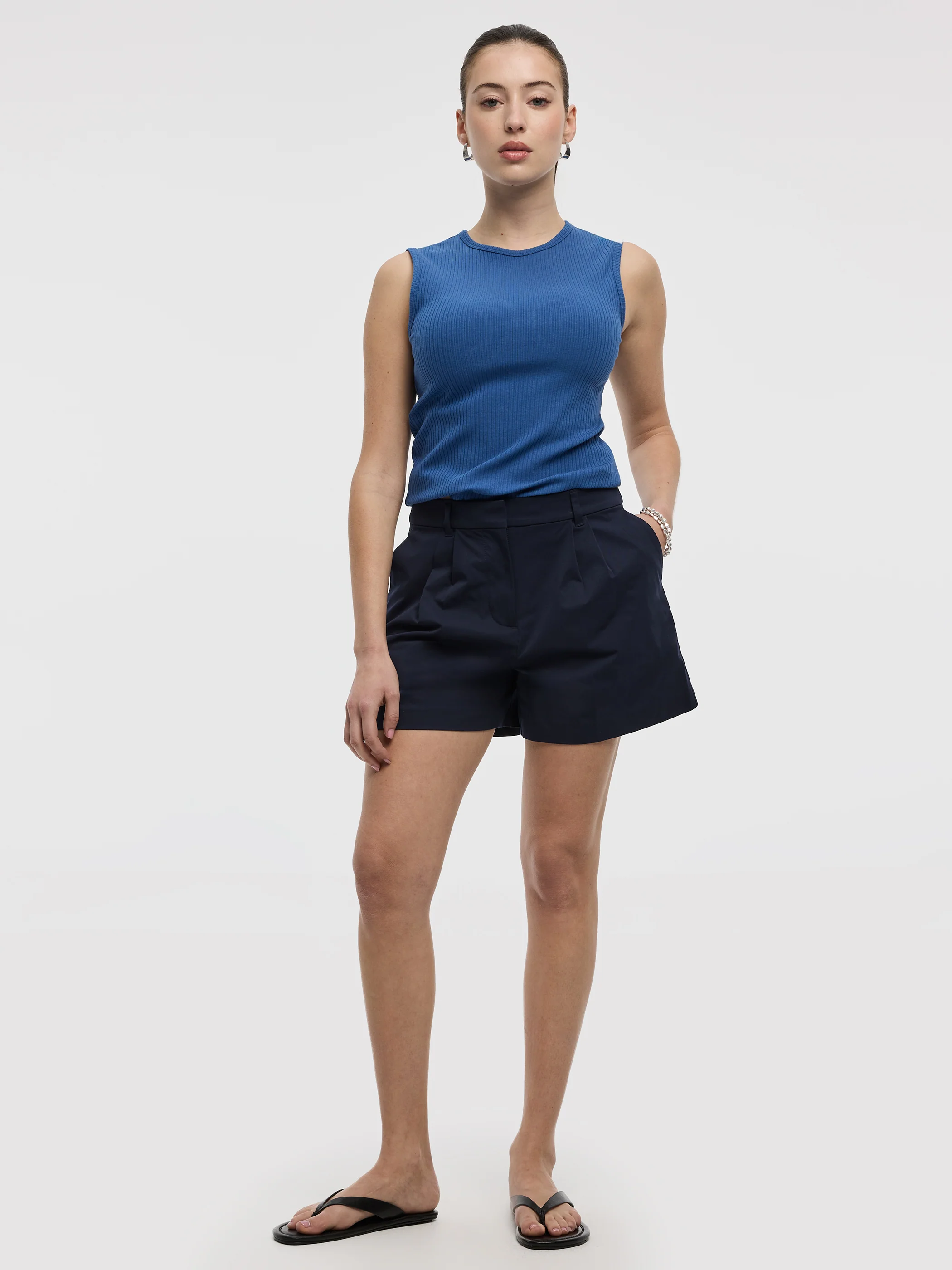 Fine Twill Pleated Shorts - Image 5