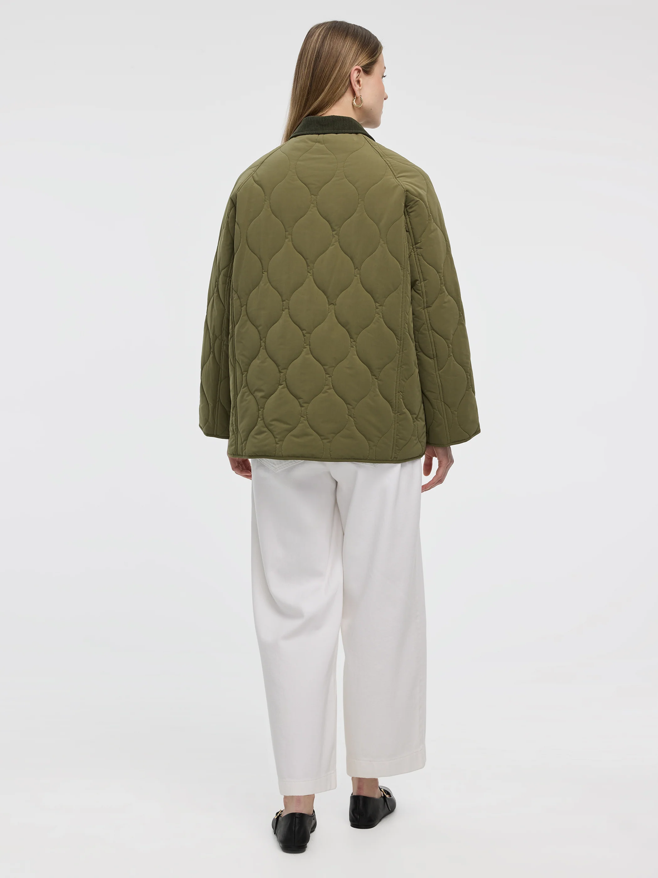 Quilted Jacket with Corduroy Collar - Image 3