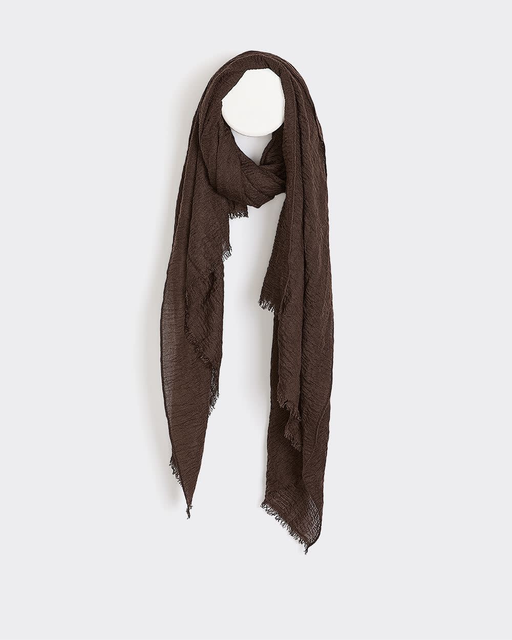 Crinkled Scarf with Raw Edges - Image 4