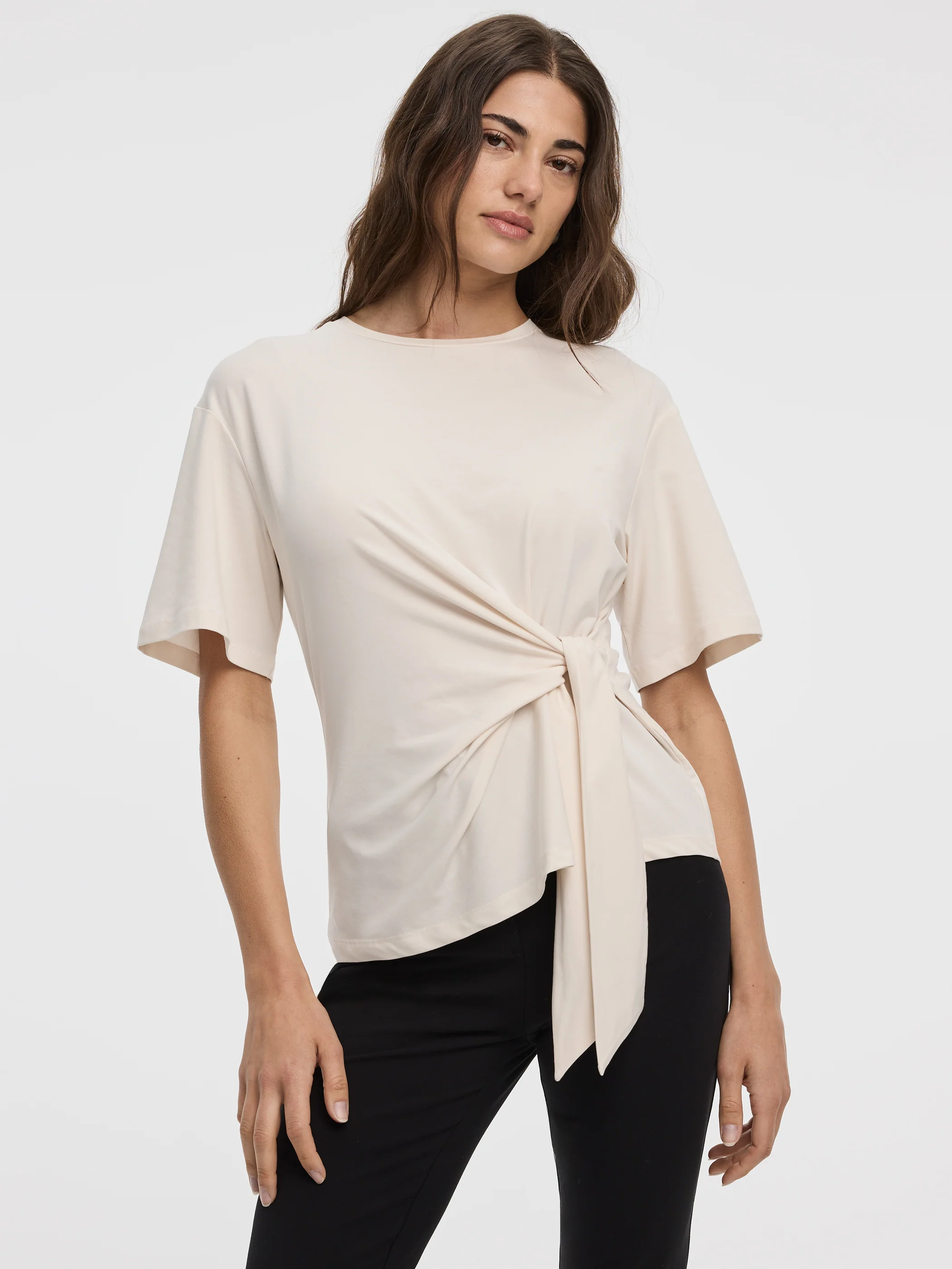 Crew-Neck T-Shirt with Knot Detail - Image 5