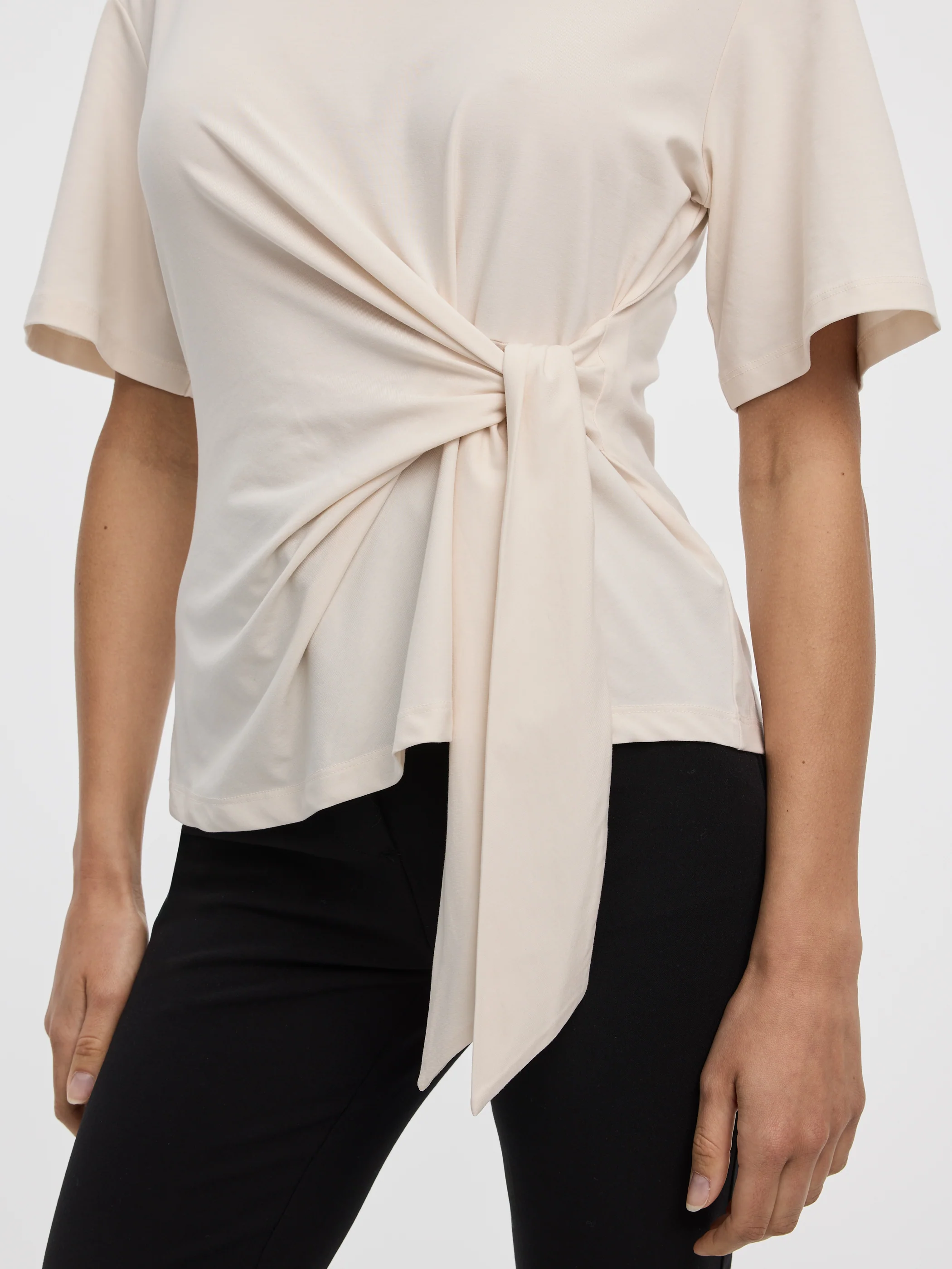 Crew-Neck T-Shirt with Knot Detail - Image 6