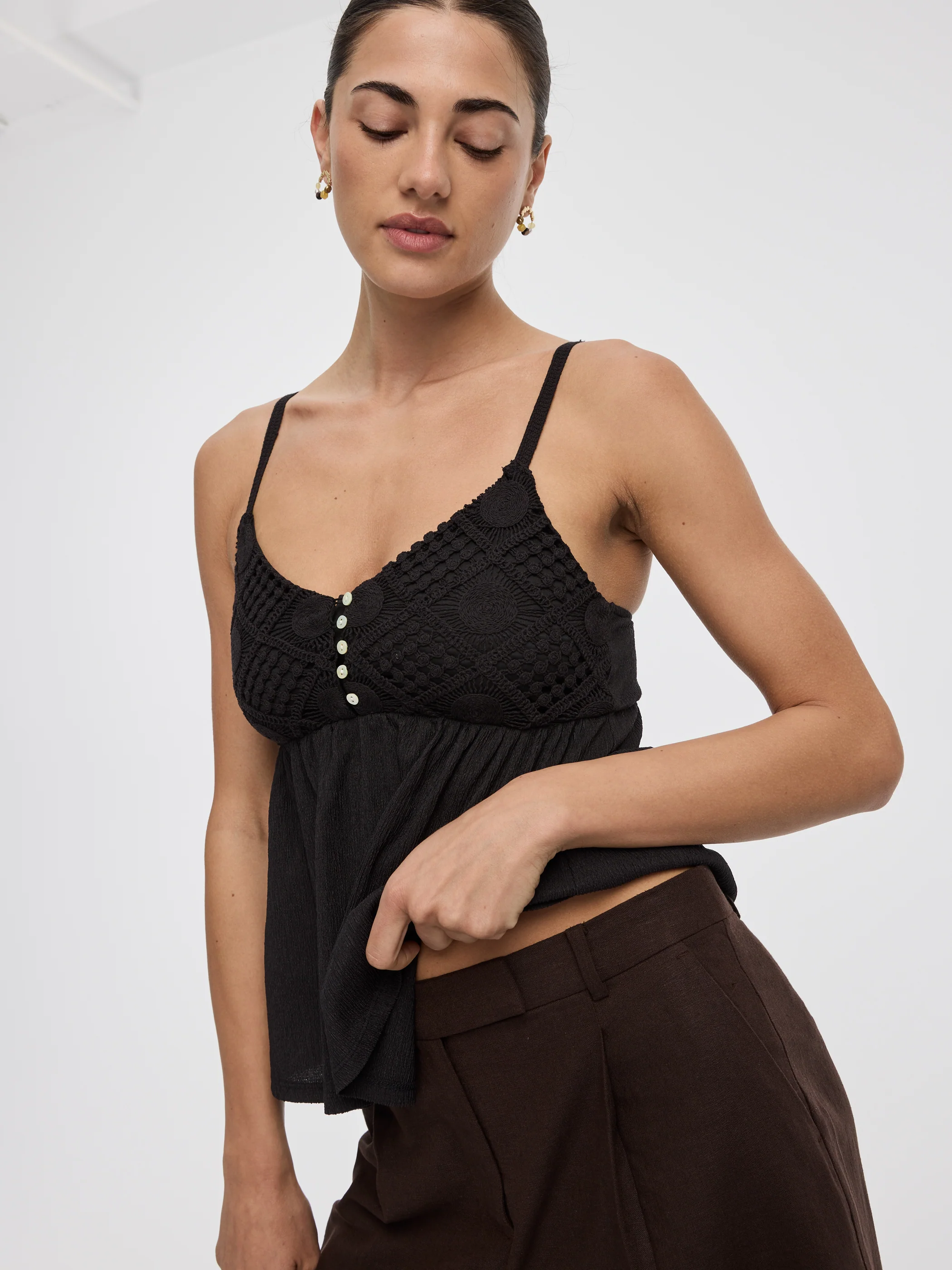 V-Neck Mix-Media Cami - Image 4