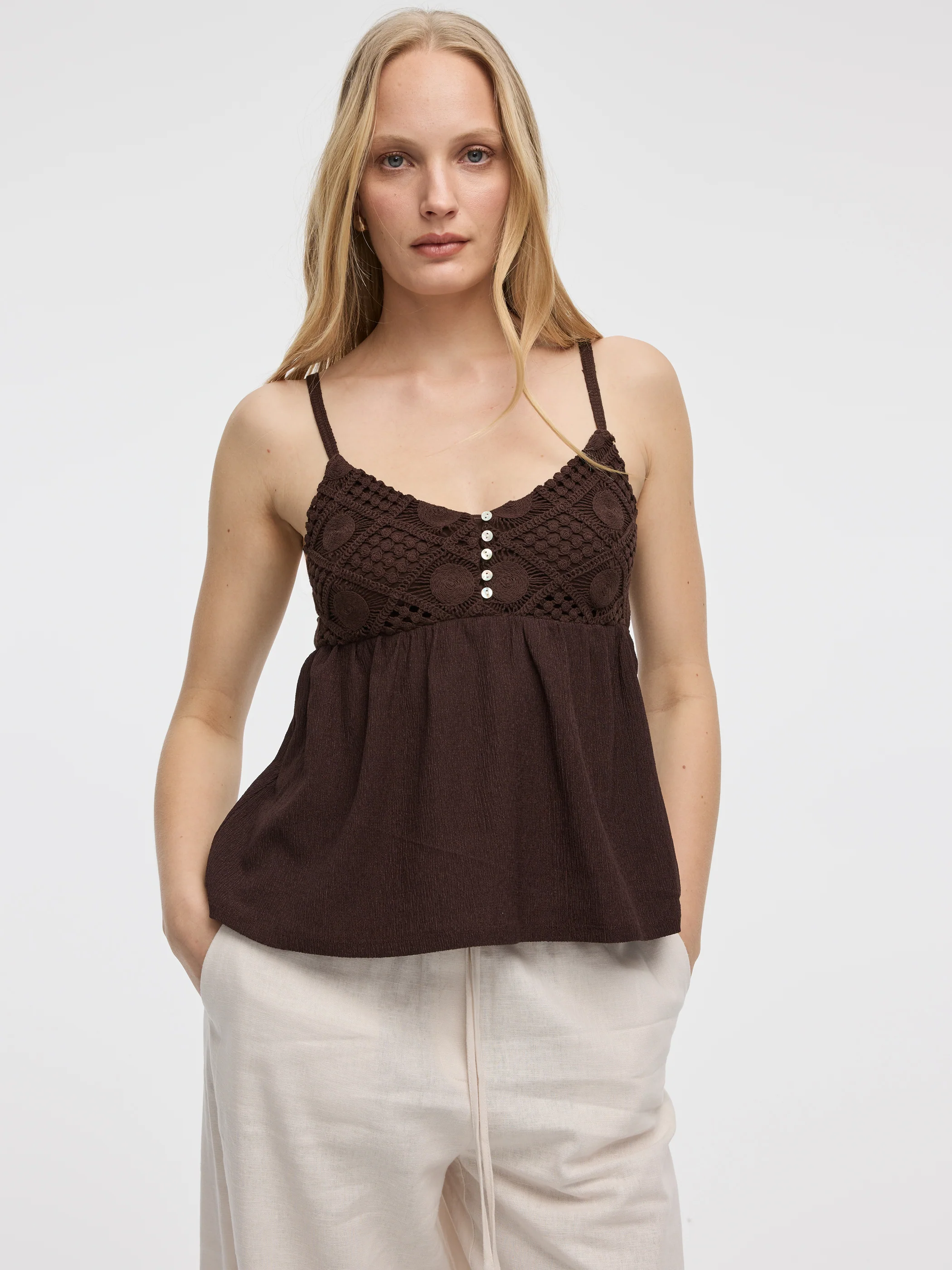 V-Neck Mix-Media Cami - Image 5