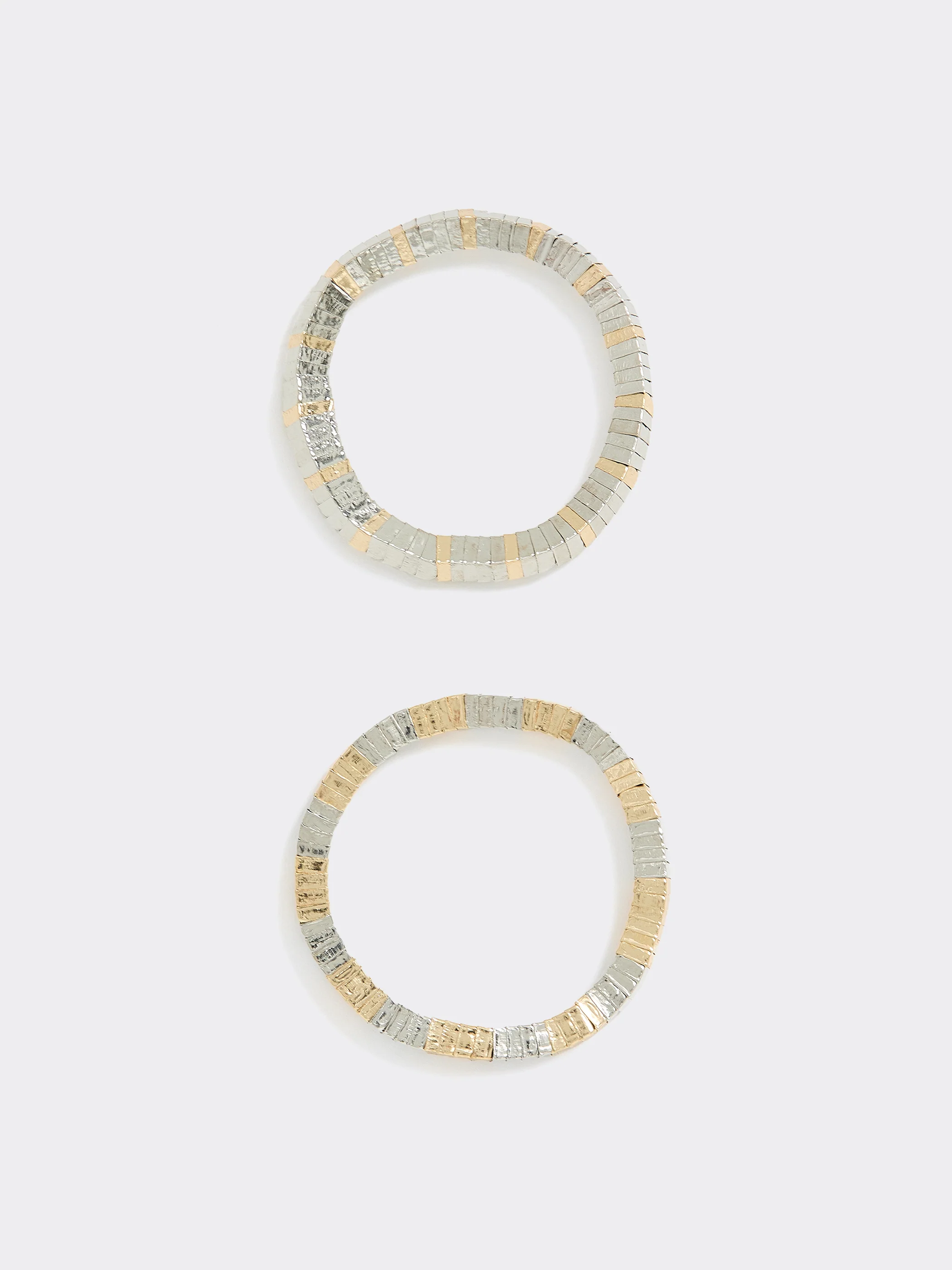 Two-Tone Metallic Bracelets - Set of 2 - Image 2