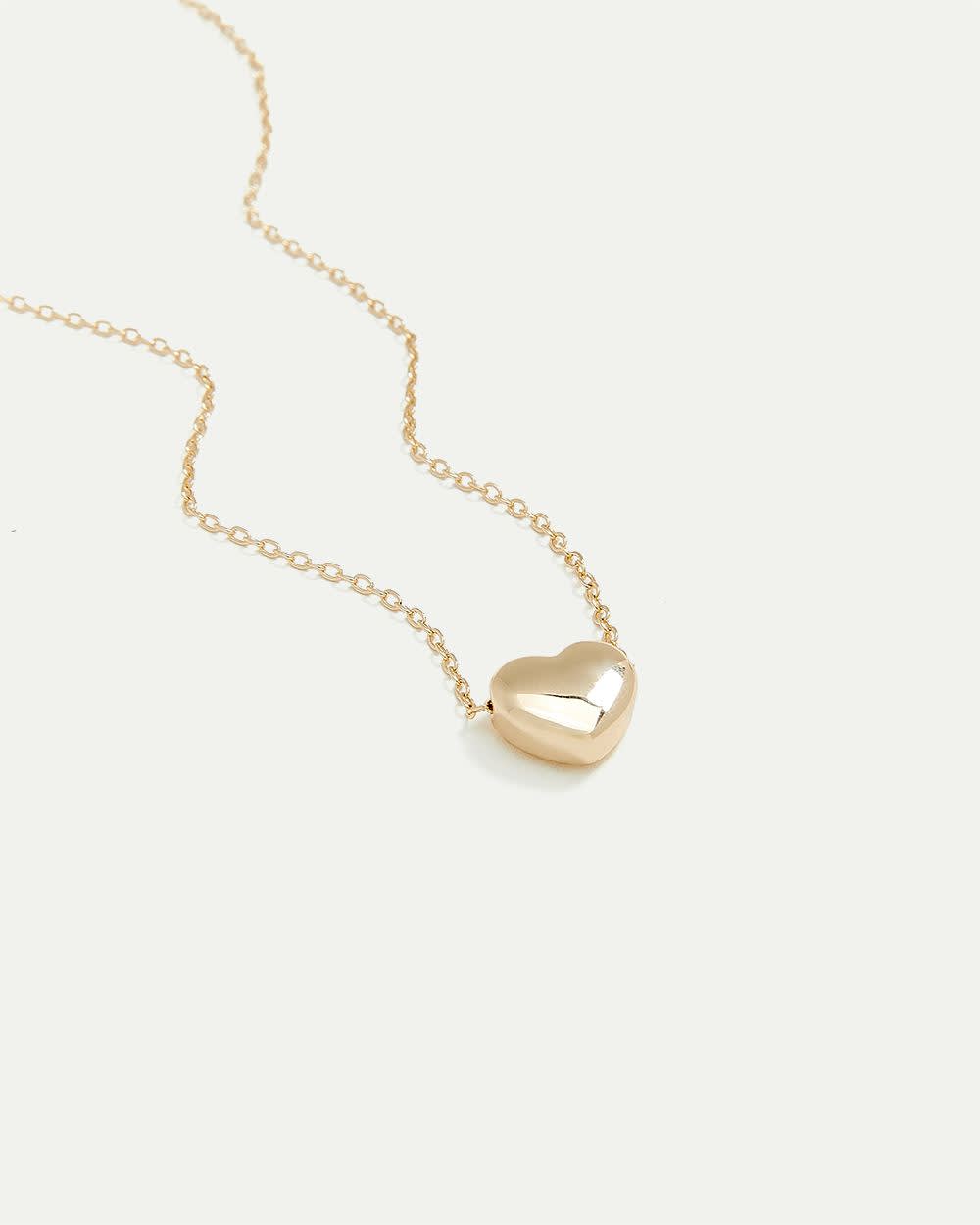 Short Necklace with Bubble Heart Pendant - Image 3