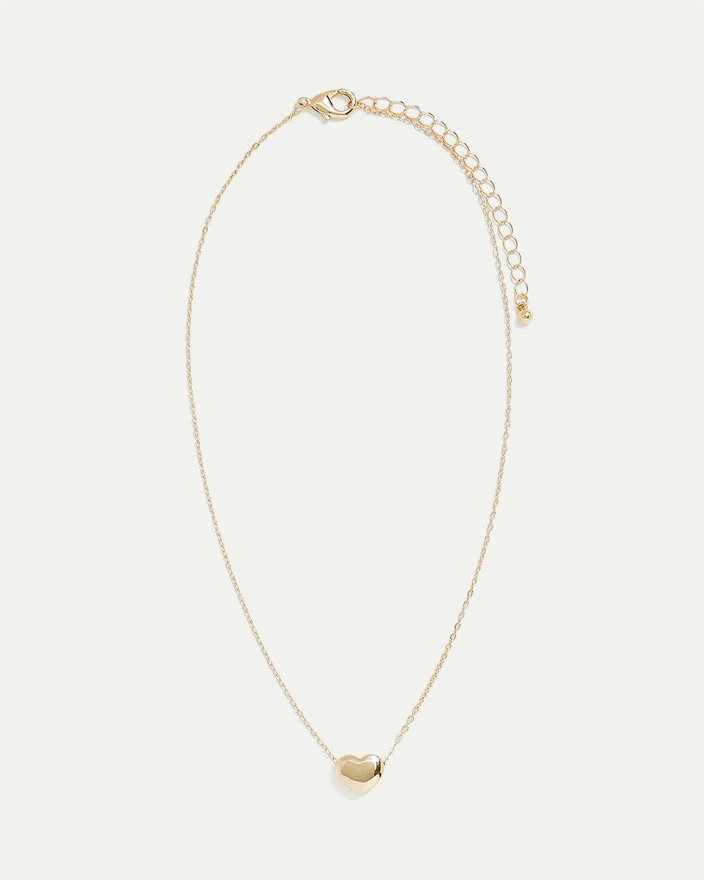 Short Necklace with Bubble Heart Pendant - Image 4