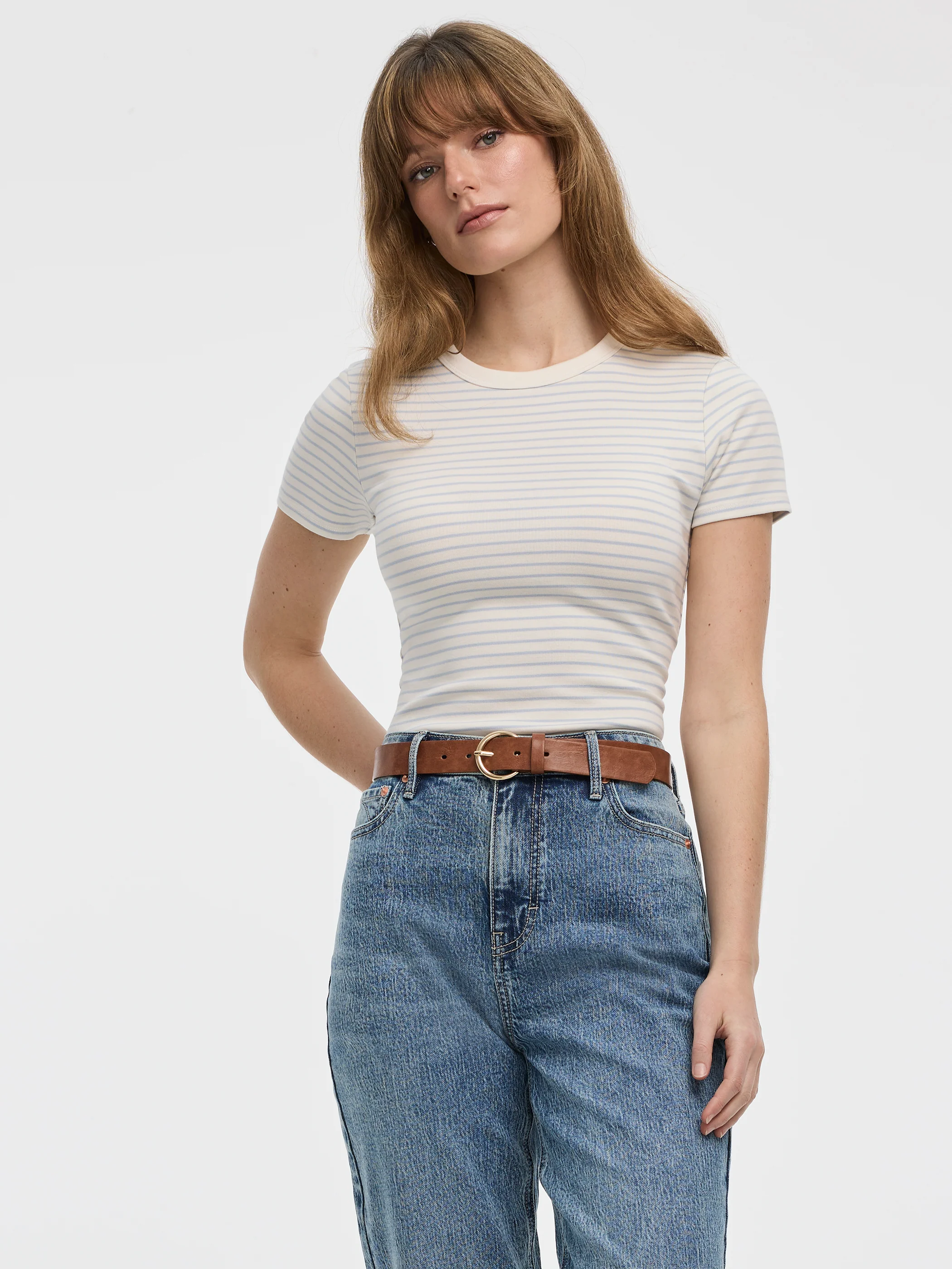 Striped Ribbed Crew-Neck T-Shirt - Image 5
