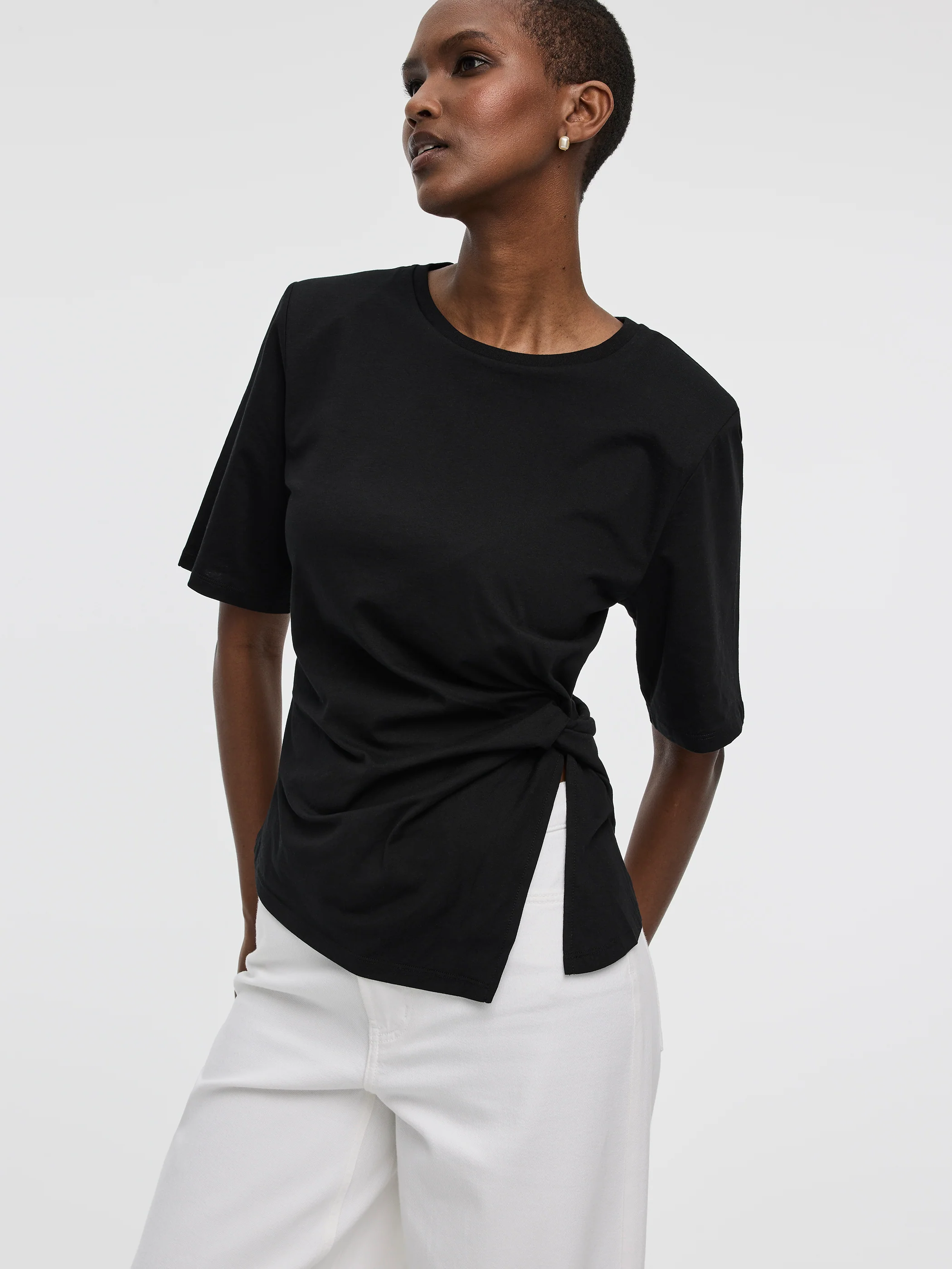 Short-Sleeve Top with Side Knot - Image 4