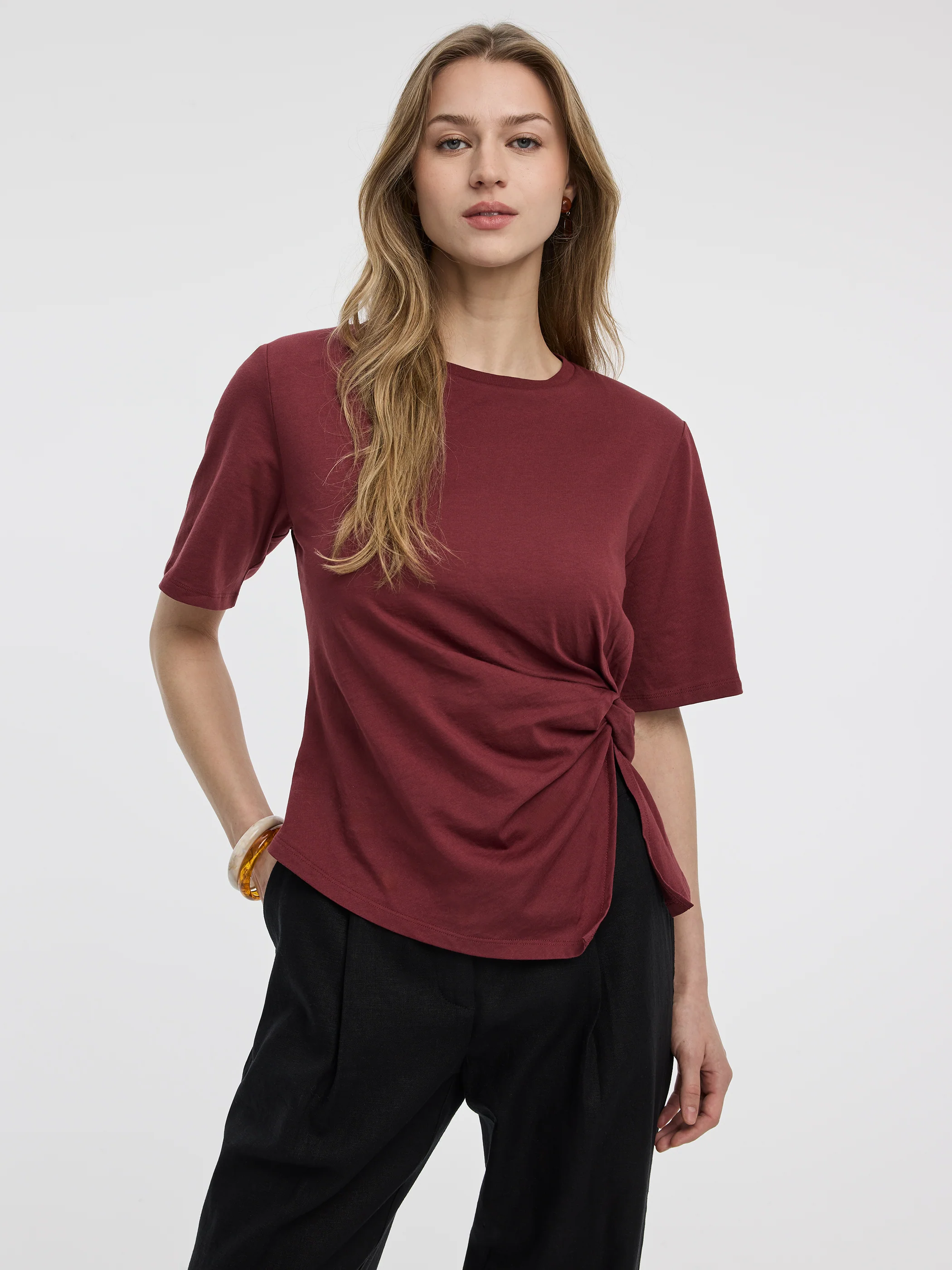 Short-Sleeve Top with Side Knot - Image 5