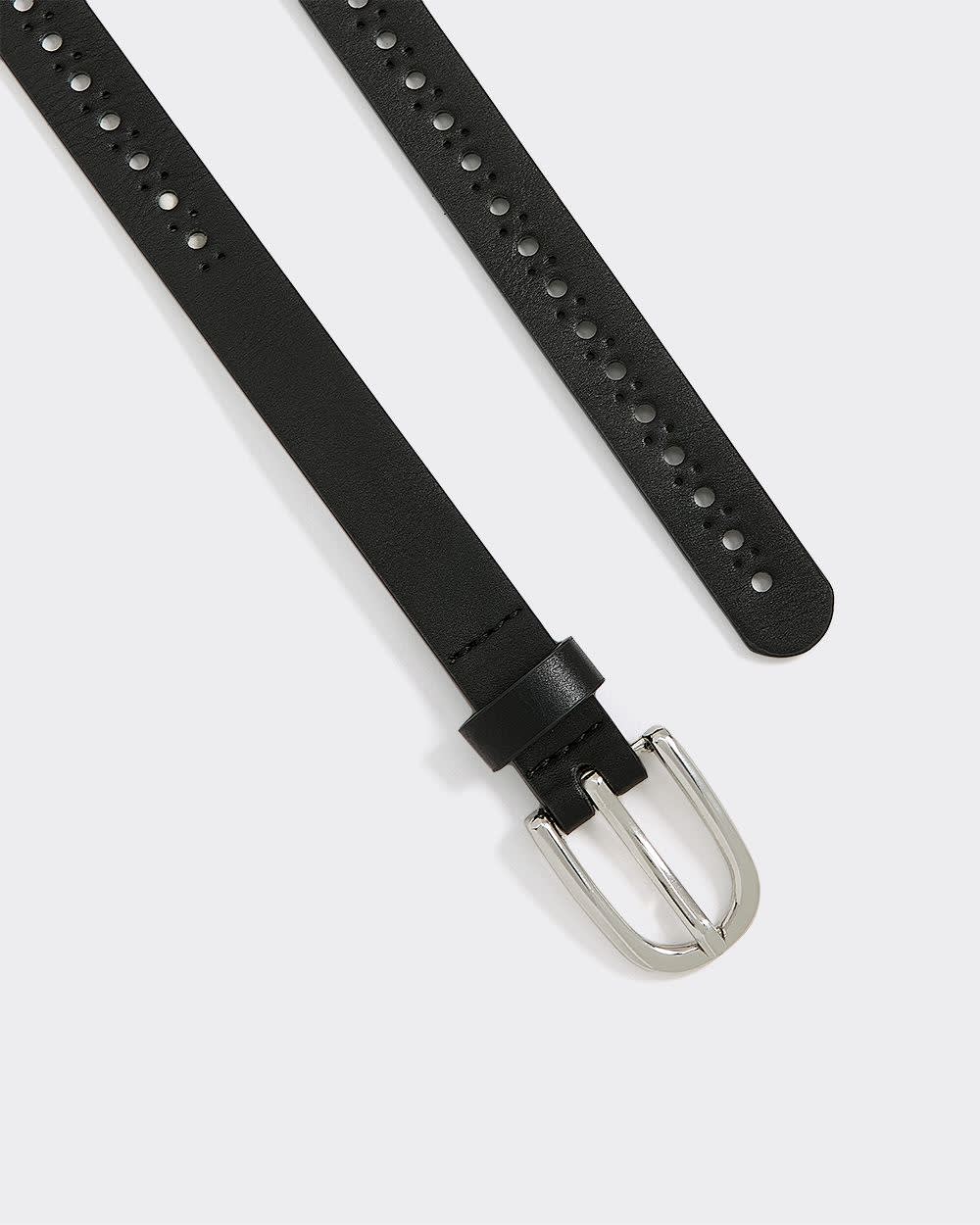 Skinny Faux Leather Belt - Image 3