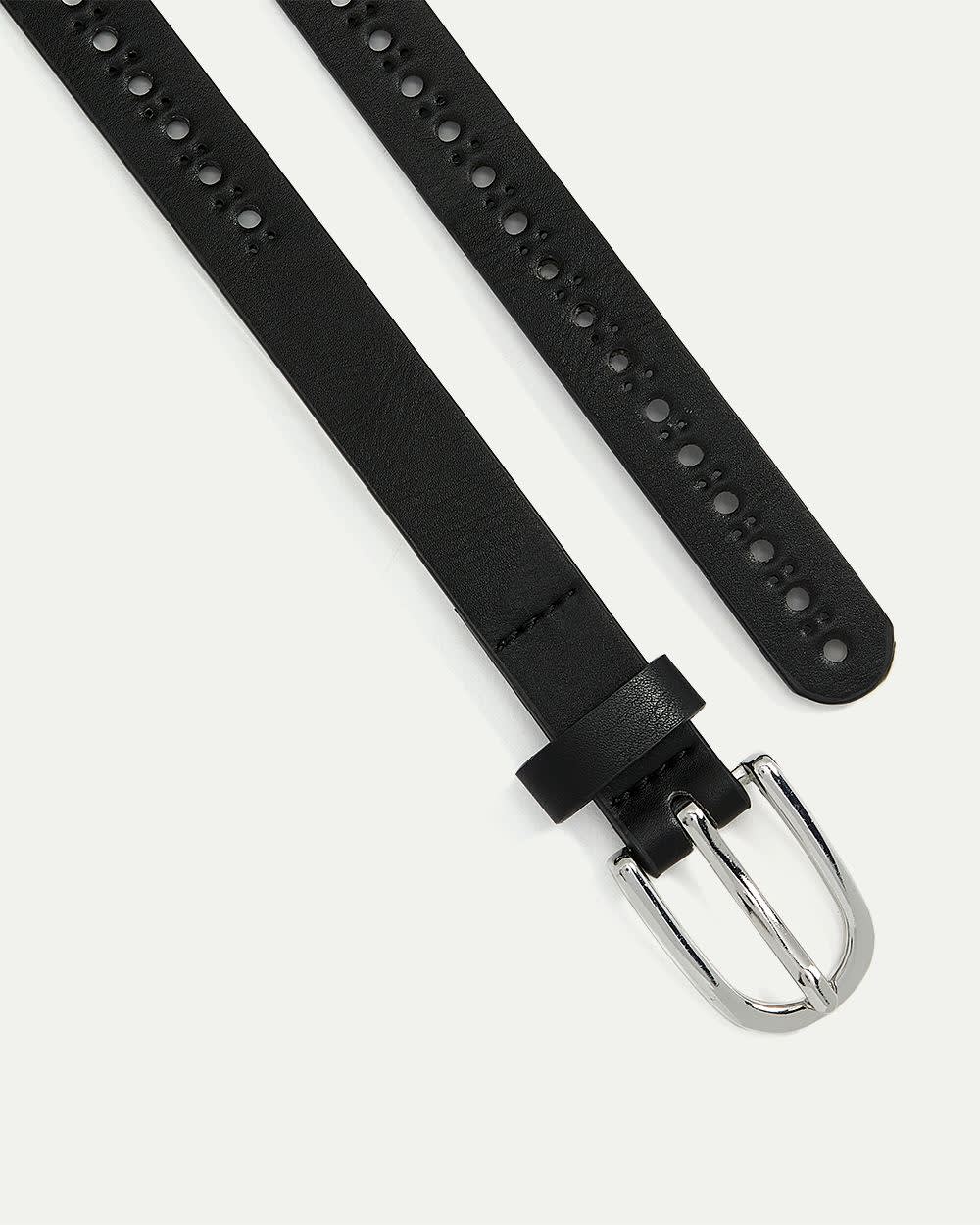 Skinny Faux Leather Belt - Image 3
