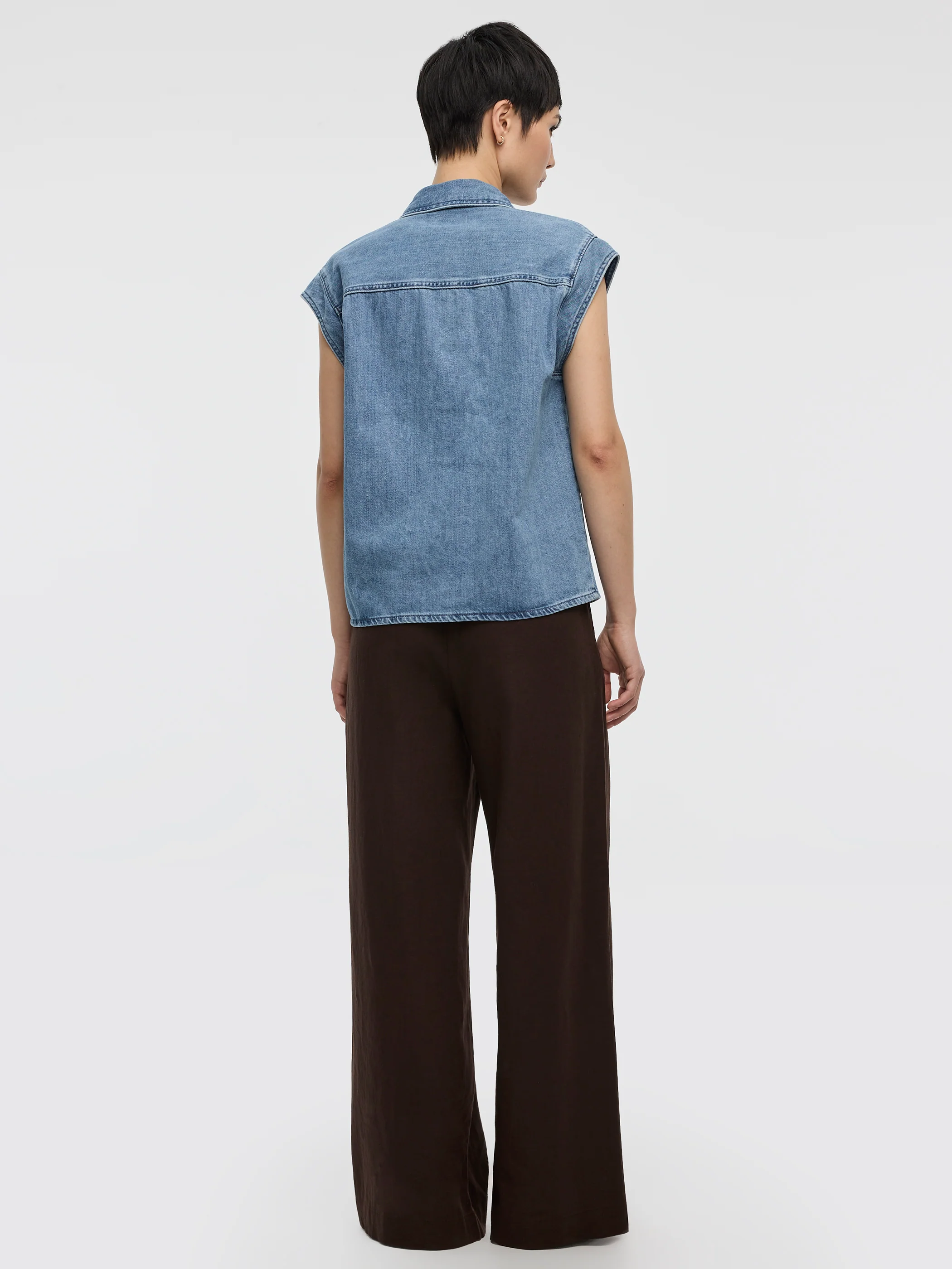 Extended-Sleeve Denim Shirt - Image 3