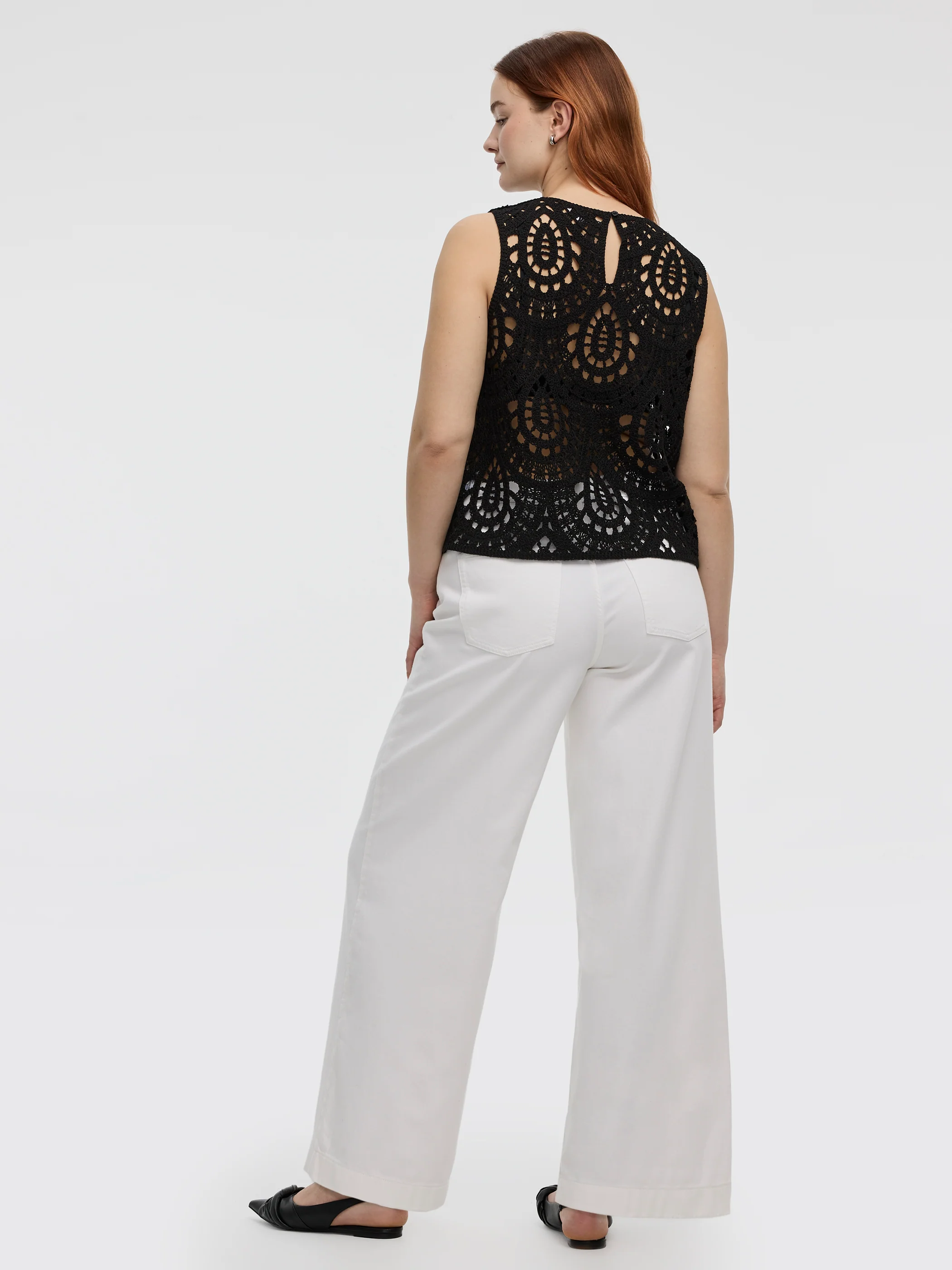 Crew-Neck Crochet Tank - Image 3
