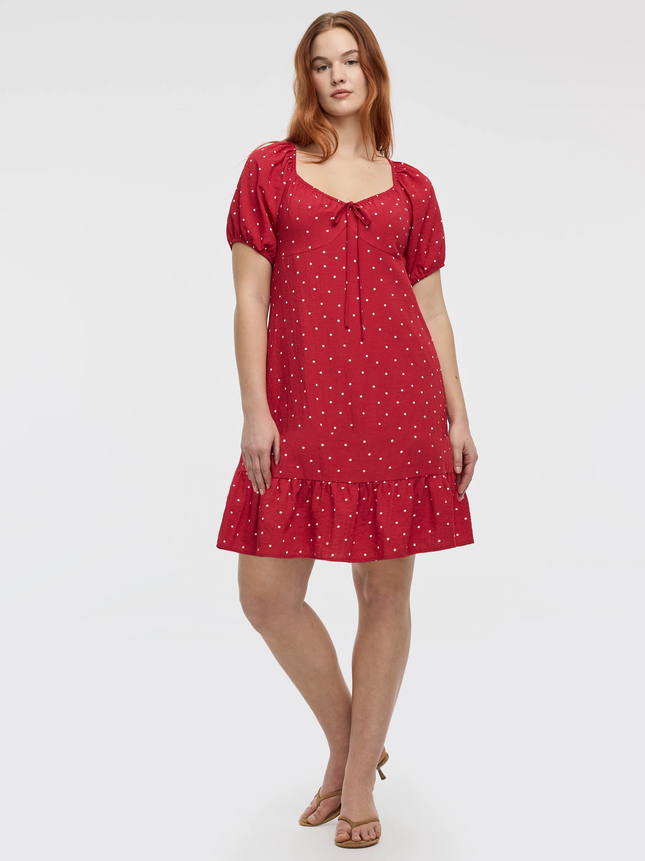 Short-Puffy-Sleeve Mini Dress with Sweetheart Neckline - Image 5