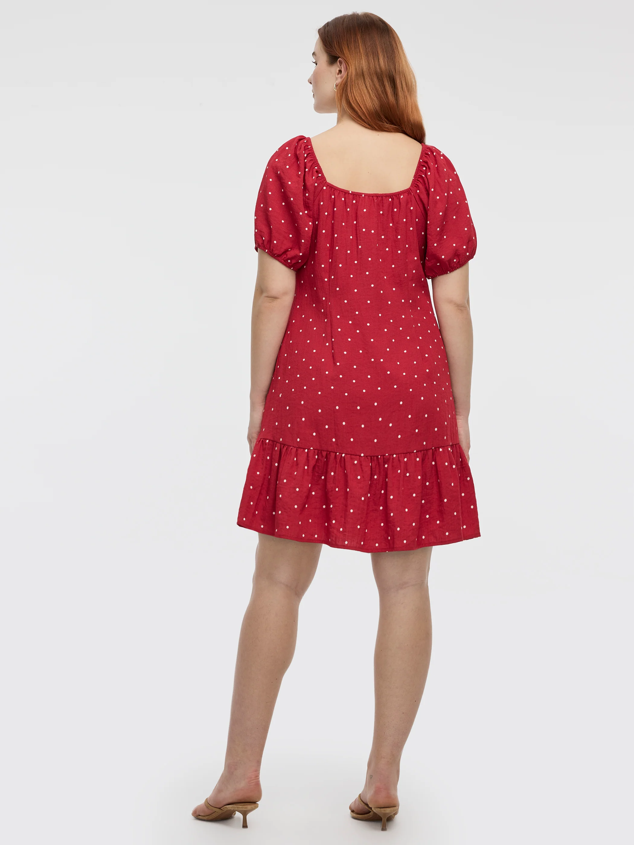 Short-Puffy-Sleeve Mini Dress with Sweetheart Neckline - Image 7
