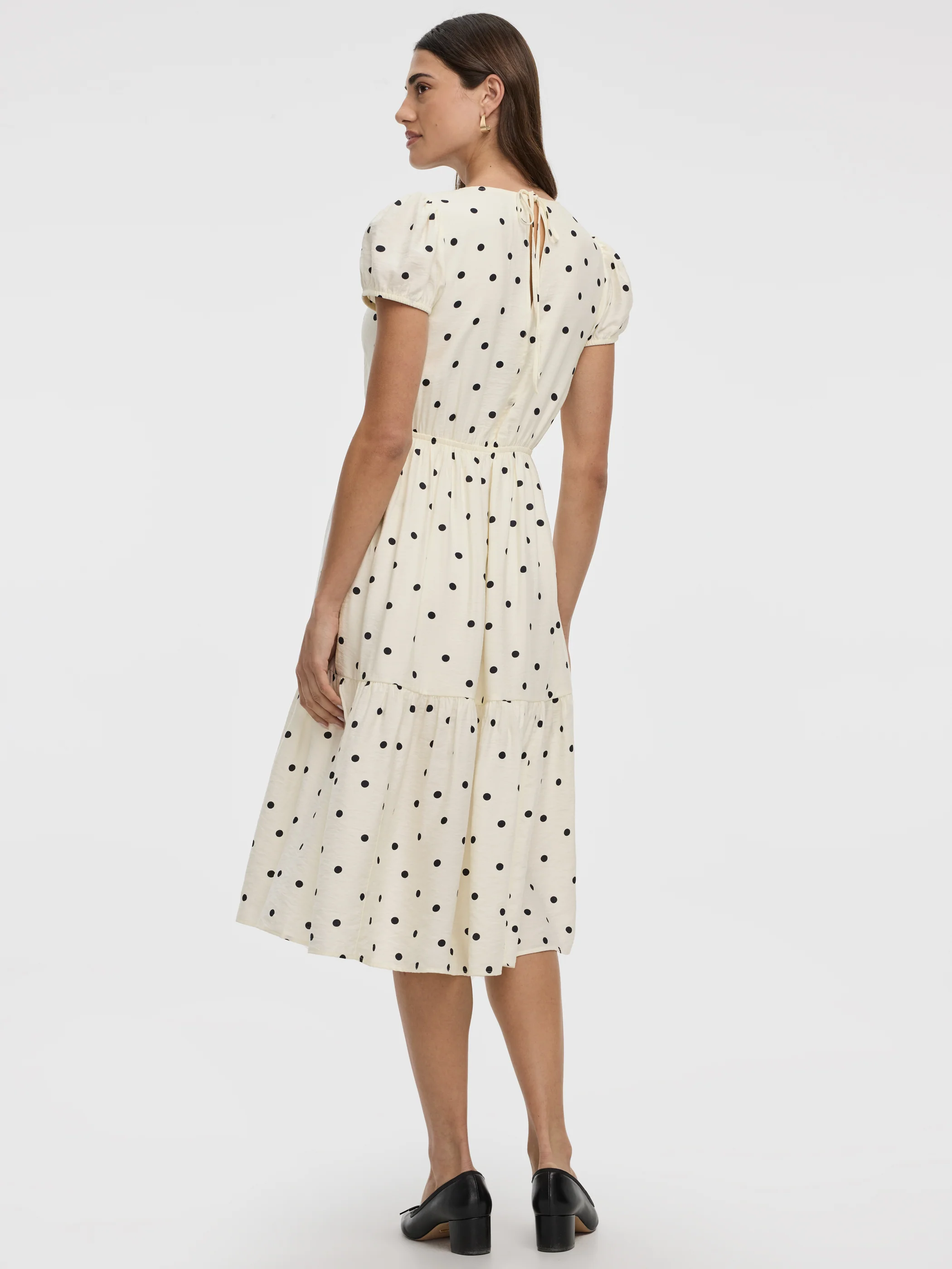 Short-Sleeve V-Neck Midi Dress - Image 3