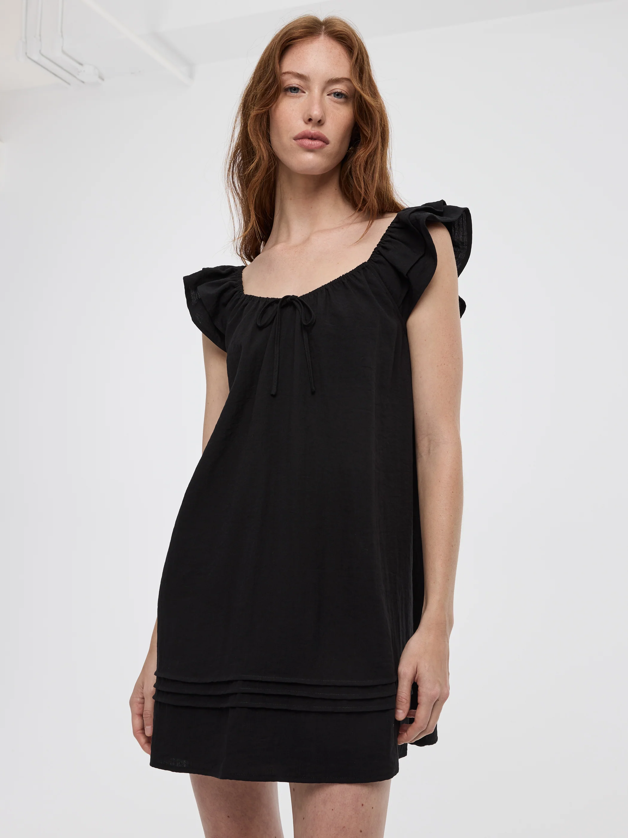 V-Neck Mini Dress with Ruffles - Image 4