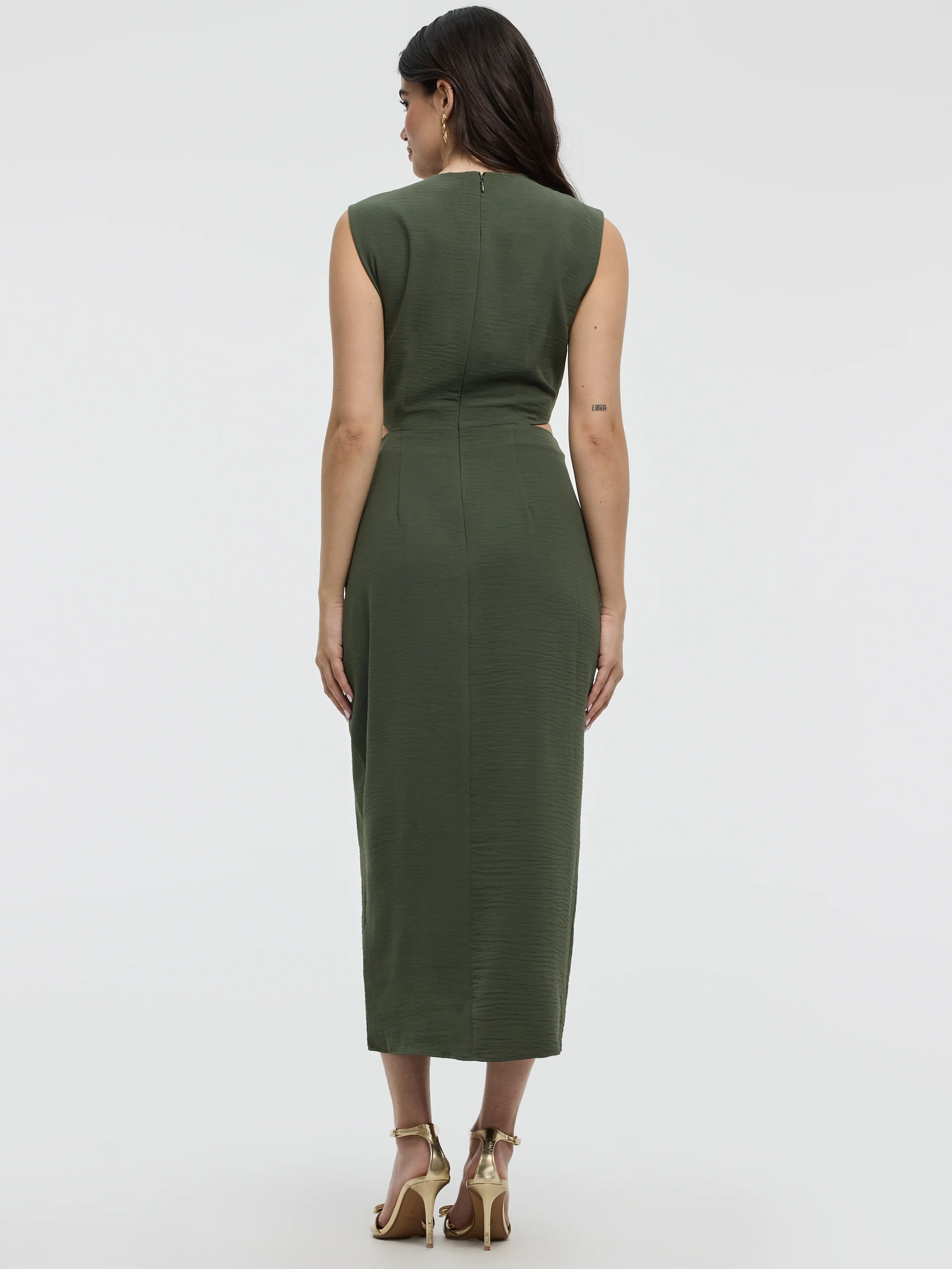 Sleeveless Fitted Maxi Dress with Cut-Out Details - Image 7