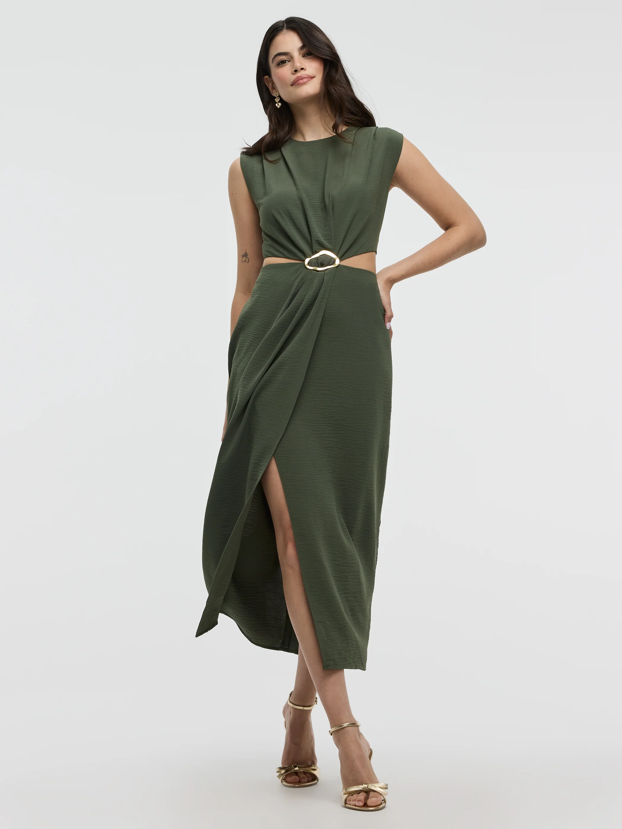 Sleeveless Fitted Maxi Dress with Cut-Out Details - Image 8