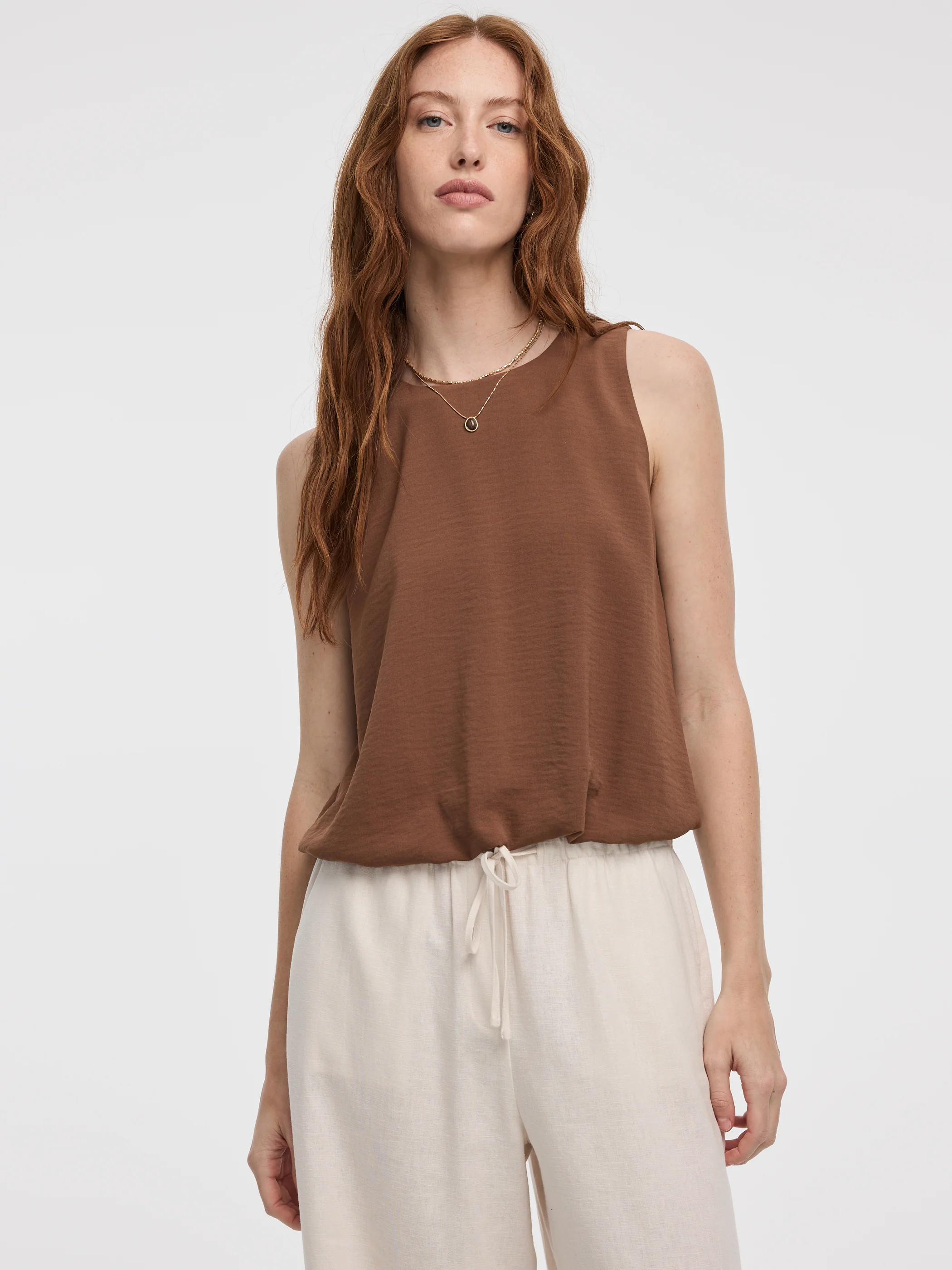 Crew-Neck Tank with Bubble Hem - Image 9