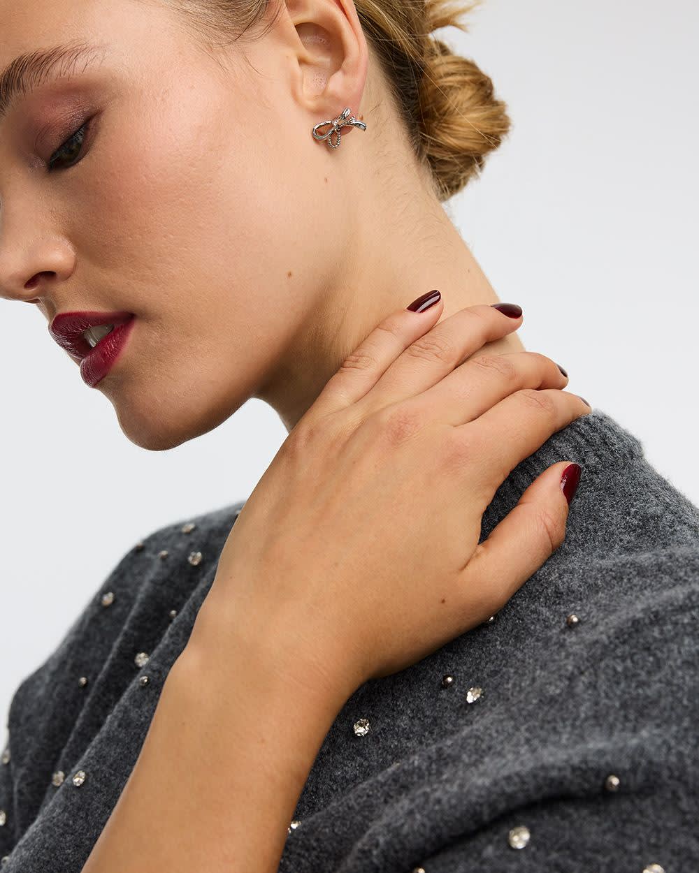 Small Delicate Bow Earrings - Image 3