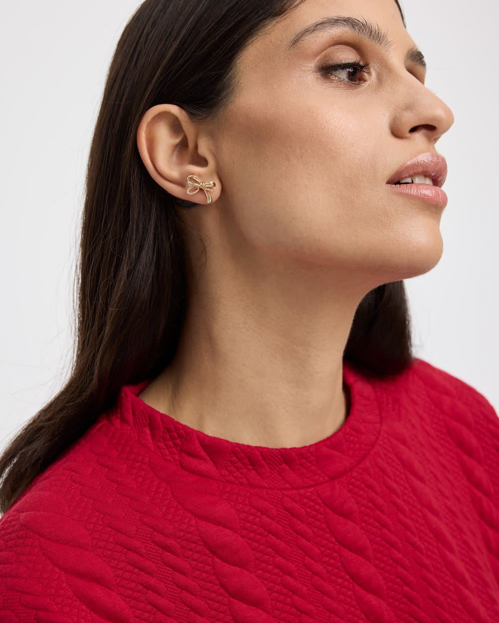 Small Delicate Bow Earrings - Image 4