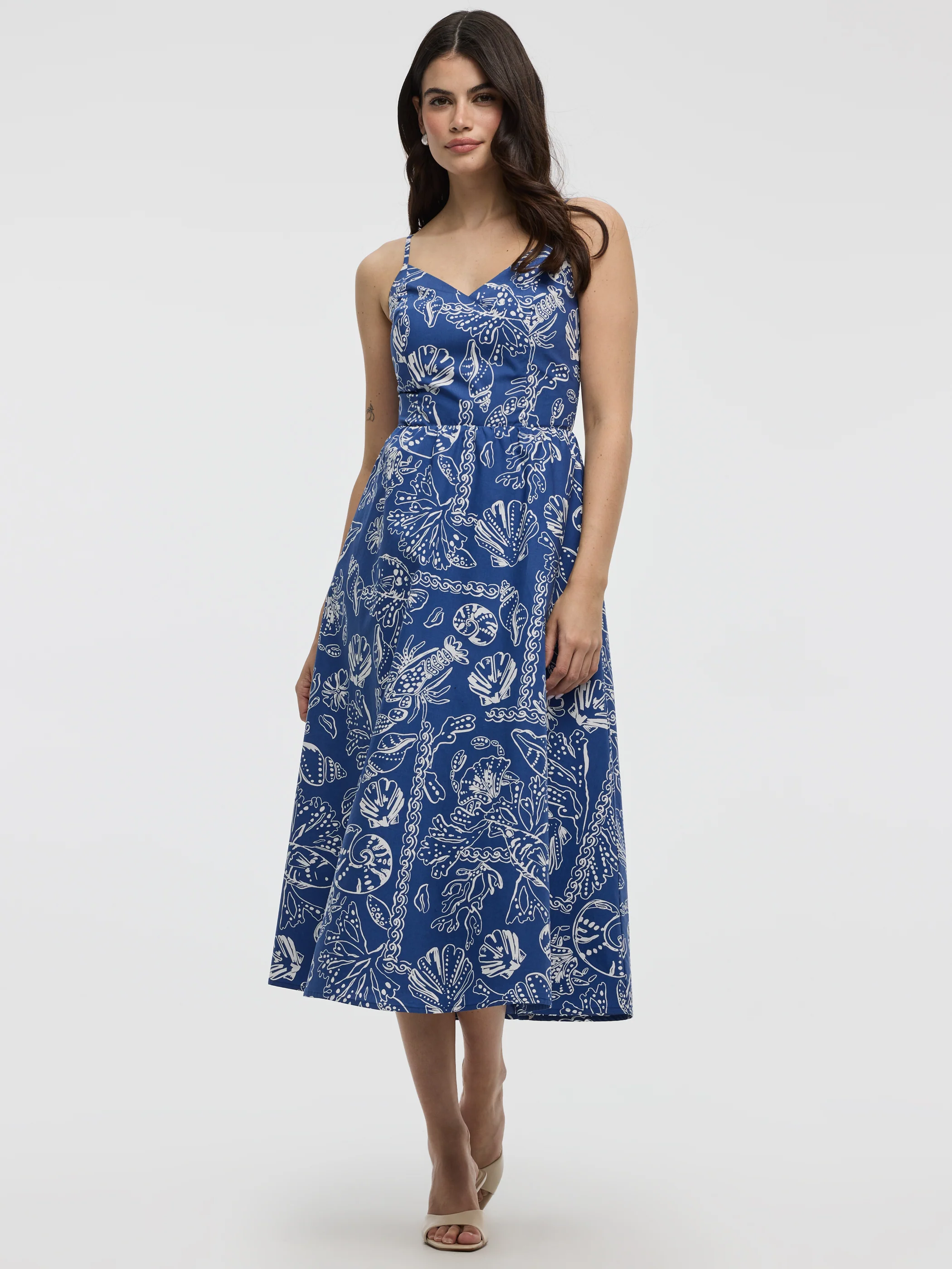 Sleeveless Fit and Flare Midi Dress - Image 5