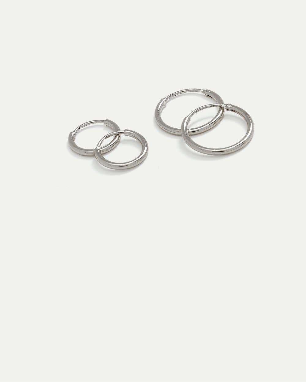 Stainless Steel Basic Hoops - 2 Pairs - Image 3
