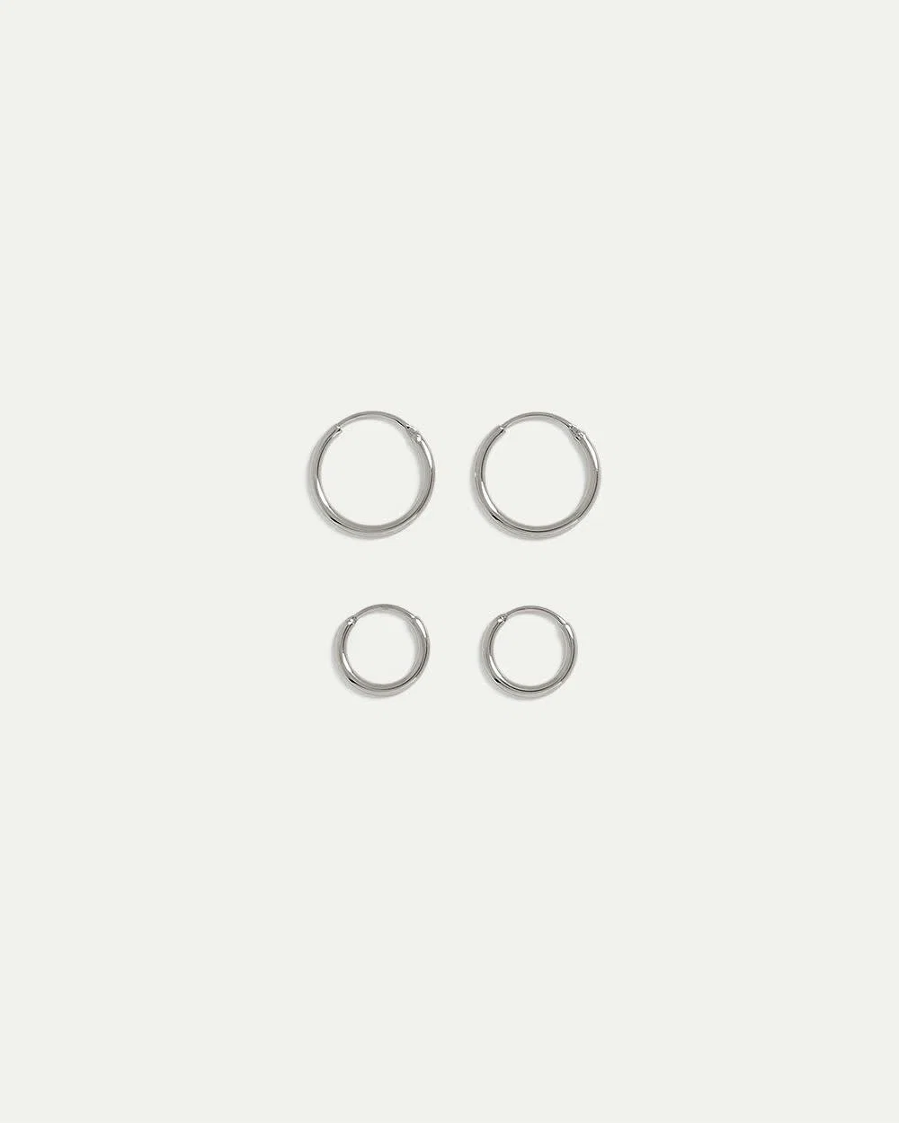 Stainless Steel Basic Hoops - 2 Pairs - Image 4