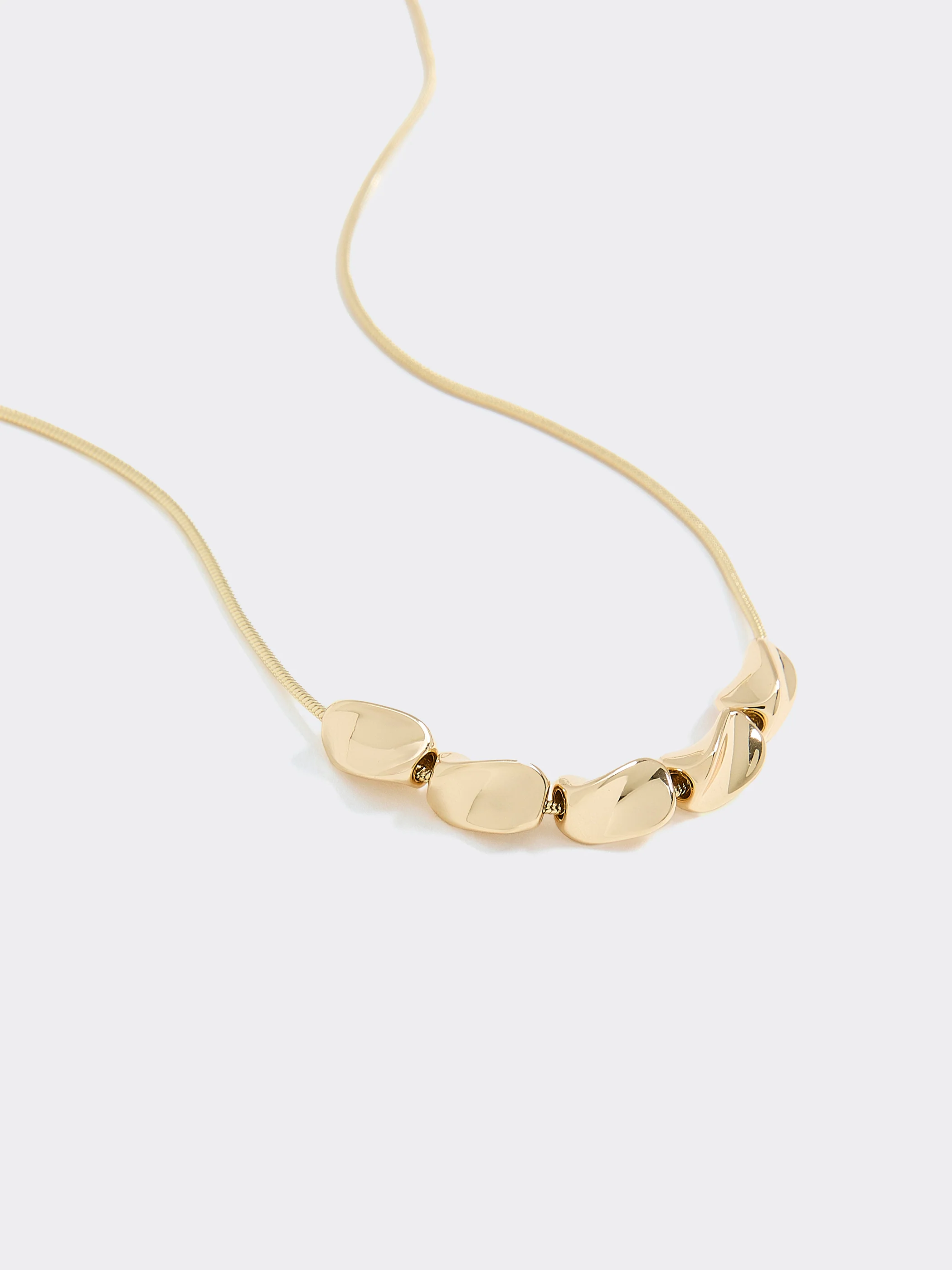 Stainless Steel Short Necklace with Twisted Beads - Image 3