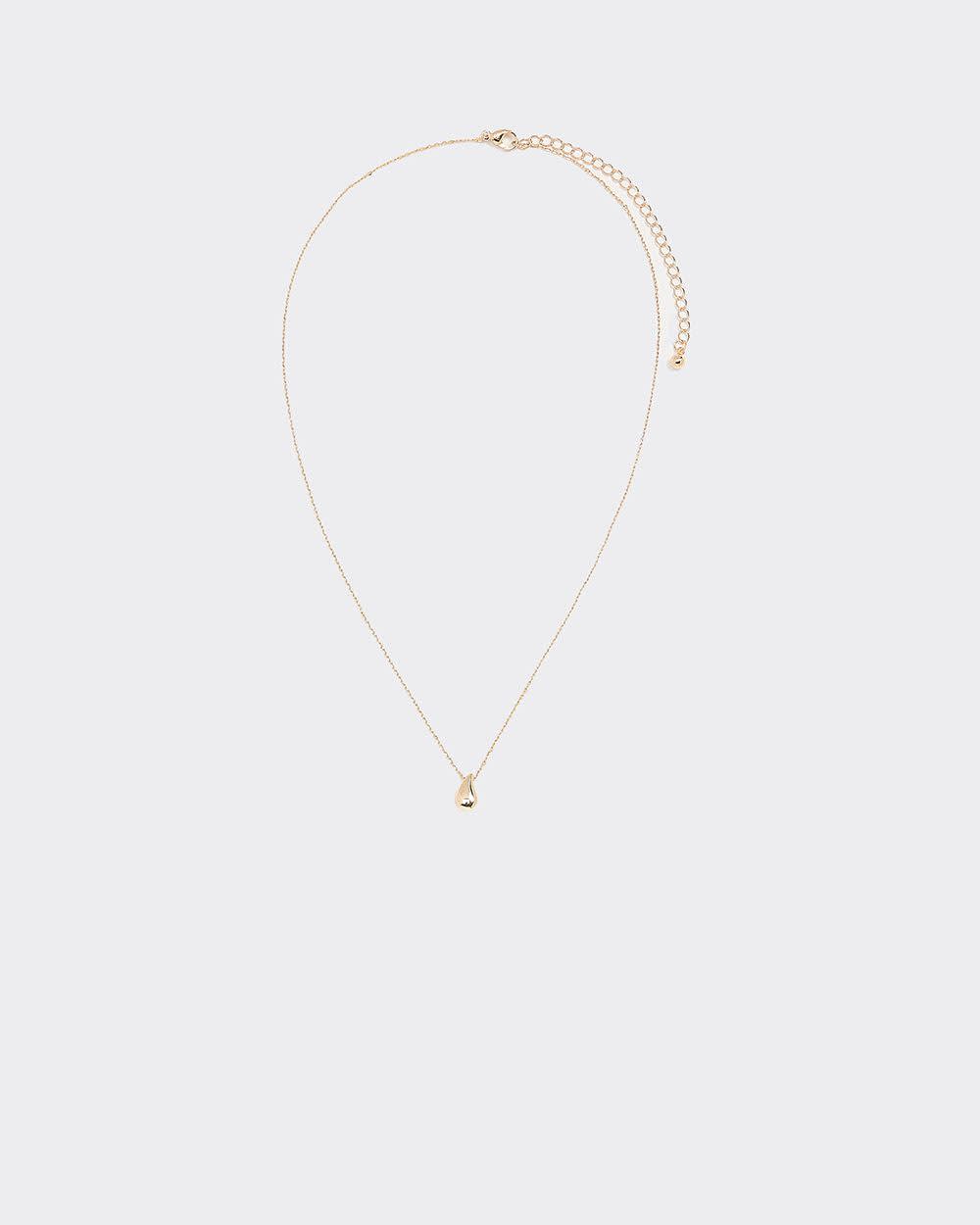Stainless Steel Short Necklace with Teardrop Pendant - Image 5
