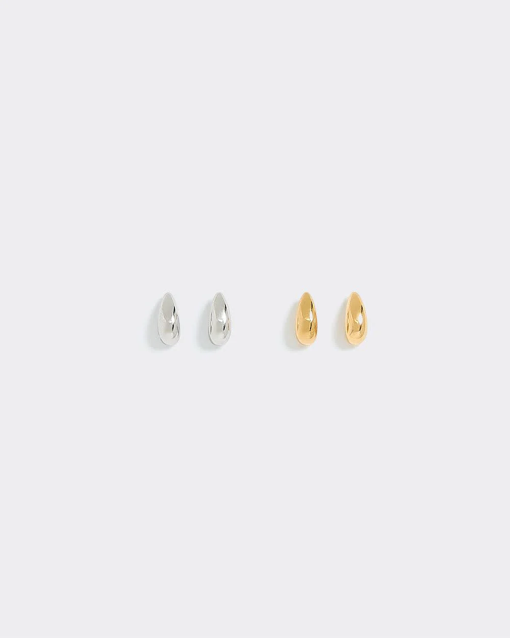 Stainless Steel Teardrop Earrings - 2 Pairs - Image 3