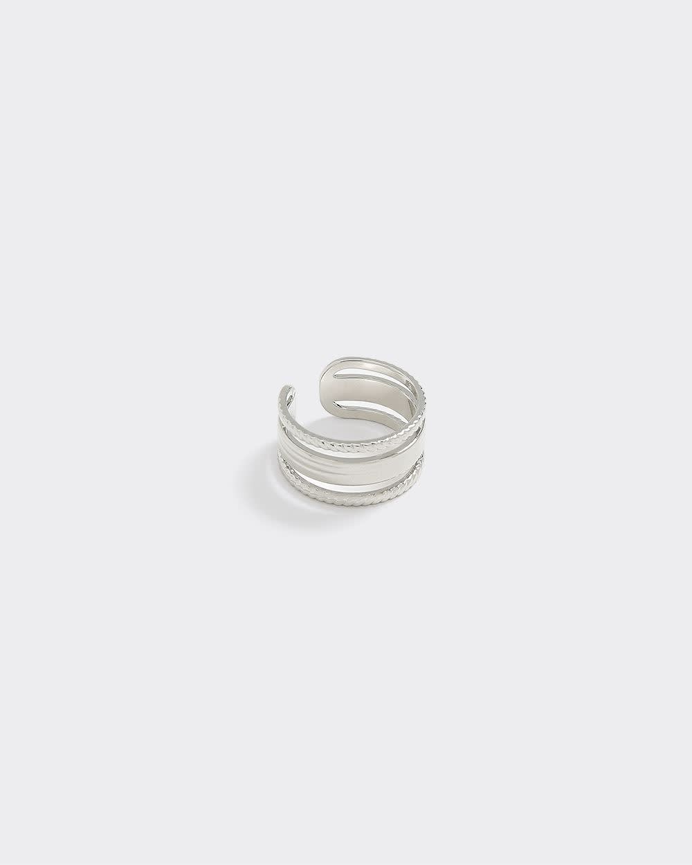Stainless Steel Textured Open Ring - Image 2