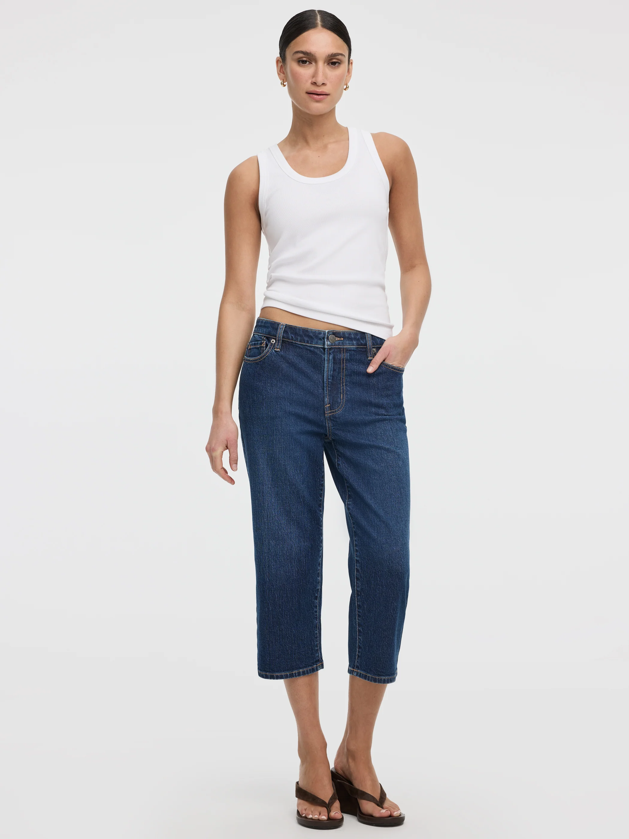 Straight-Leg Mid-Rise Capri Jean - Image 7